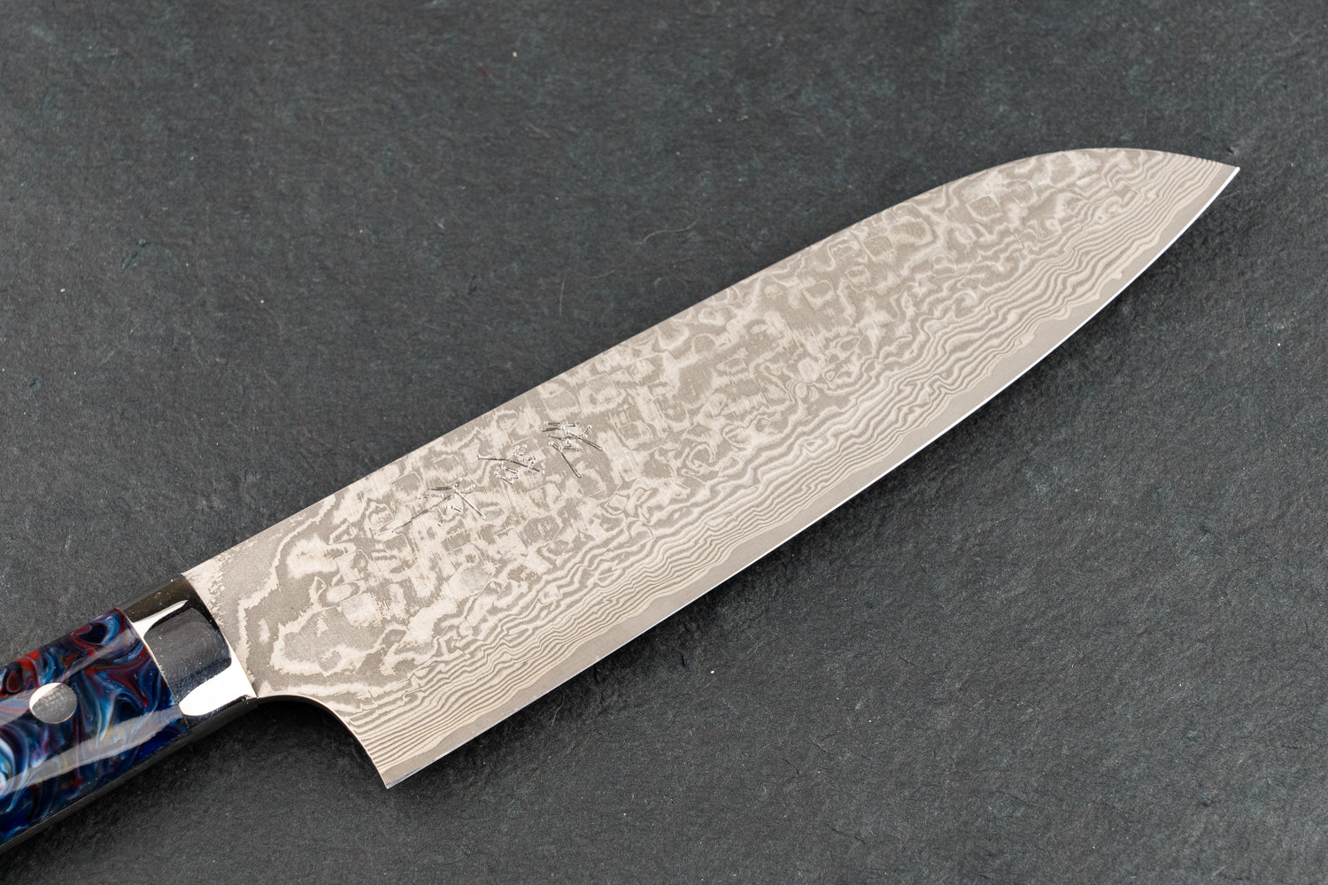 Takeshi Saji R2 Black Damascus Western Santoku Knife 165mm - Premium Japanese Kitchen Knife for Professional Chefs & Home Cooking, Perfect for Slicing, Dicing & Chopping Vegetables, Meat & Fish