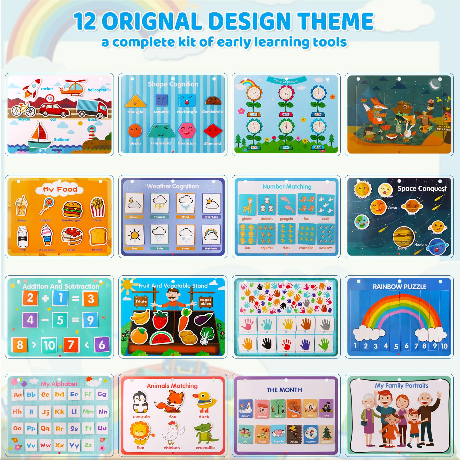 Yohelly Montessori Busy Book for Toddlers - Preschool Learning Activities, Educational Sensory Toys for Autism, Best Birthday Gifts for 1-3 Year Old Boys & Girls | Perfect for Early Childhood Development & Travel Entertainment