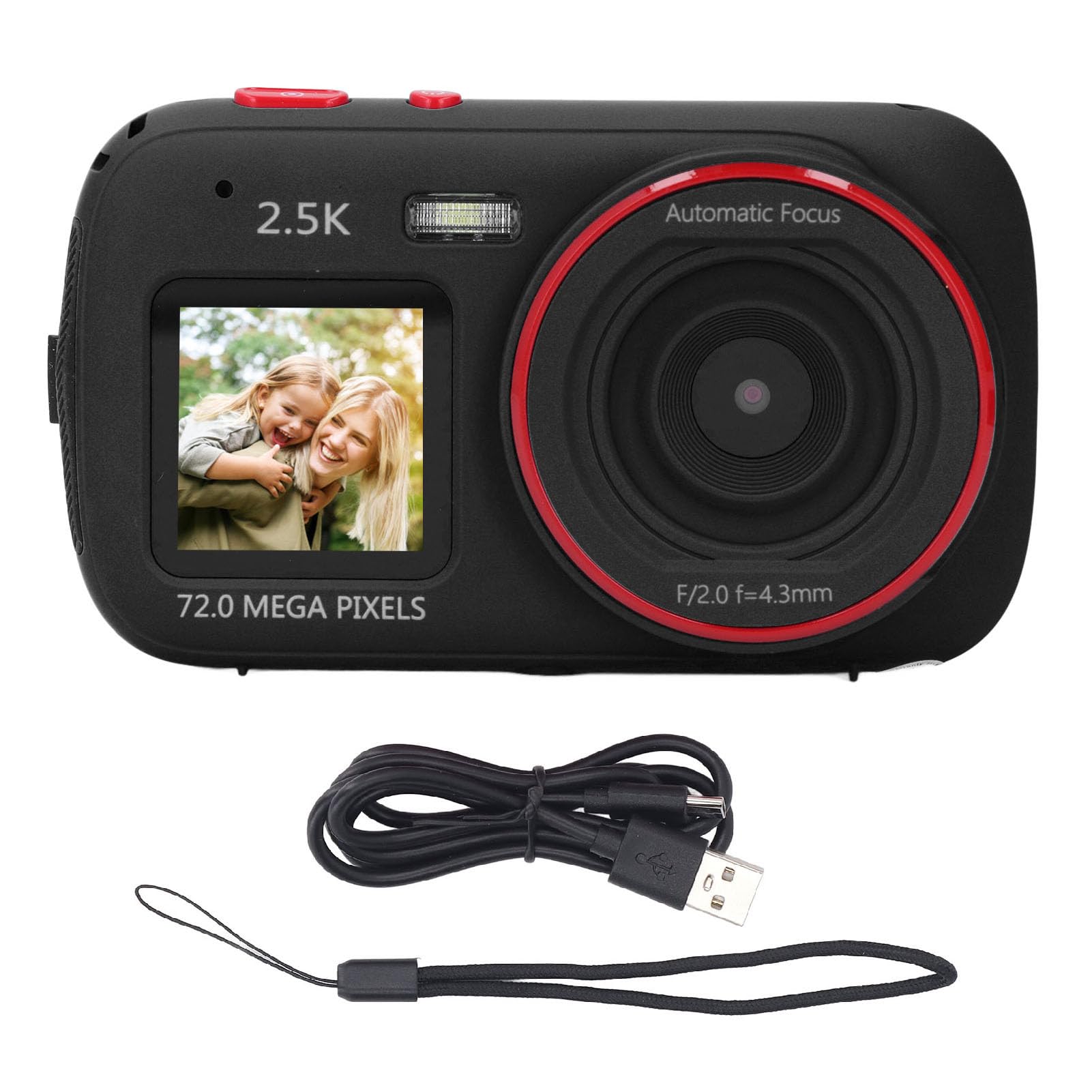 72MP Digital Camera for Photography & Vlogging - 16X Zoom Autofocus, Dual Screen Selfie Camera - Compact Point and Shoot Travel Camera for Beginners (Black) | Perfect for YouTube, TikTok, Travel & Family Moments