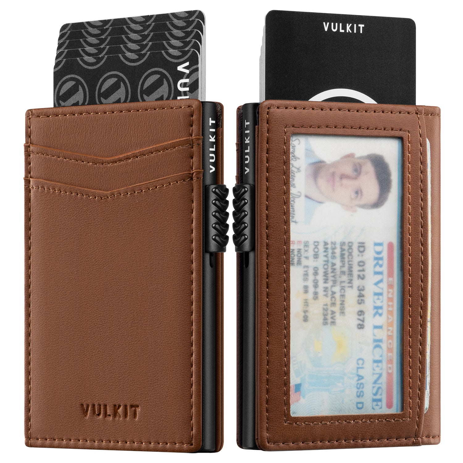 VC315 RFID Blocking Men's Leather Wallet with ID Window & Magnetic Closure - Slim Bifold Wallet for Everyday Carry, Travel & Business Use