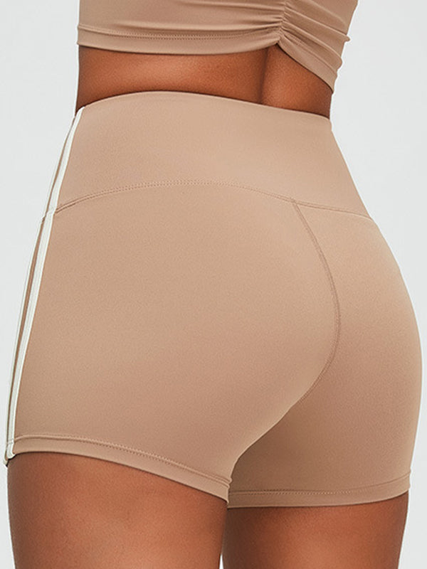 ZASUWA Women's High Waisted Booty Shorts - Quick Dry, Push Up & Contrast Color Design for Workout, Yoga & Gym