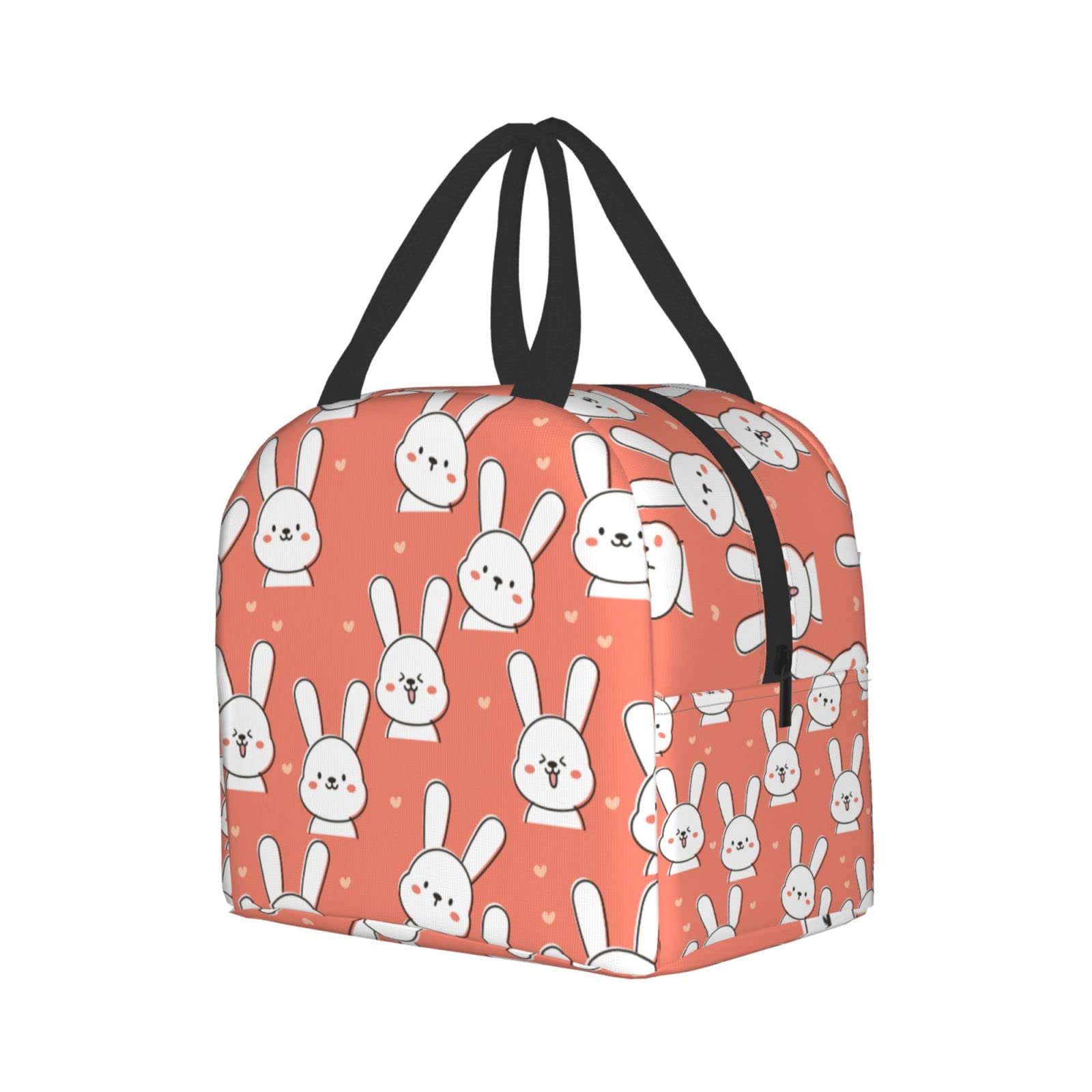 Cute Rabbit with Heart Insulated Lunch Box - Reusable & Portable Meal Container for Men & Women - Perfect for Work, Travel, Picnic & School Lunch