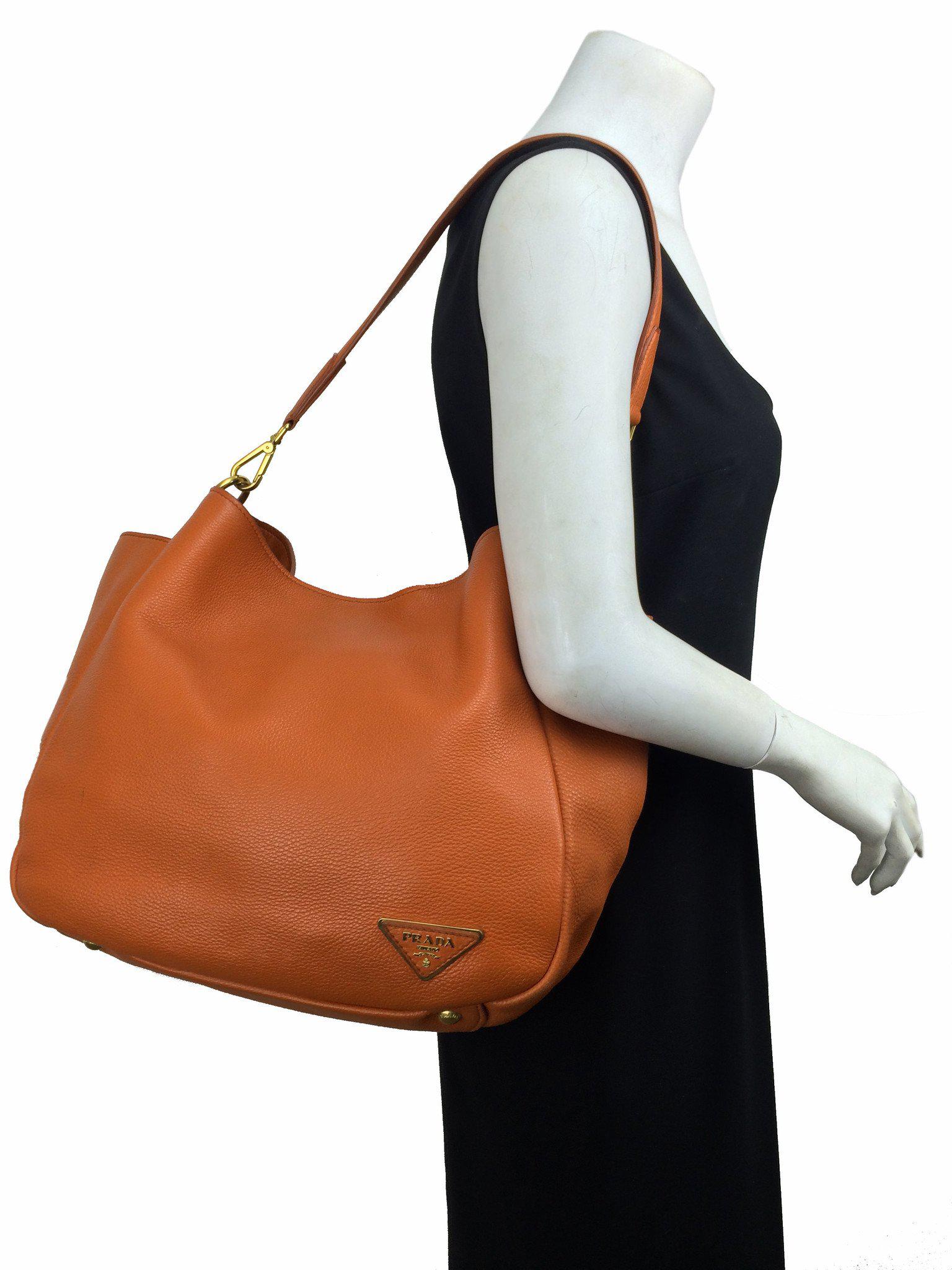 Prada Vitello Daino Leather Side Pocket Tote Bag for Women | Luxury Designer Handbag with Zipper Compartment | Perfect for Work, Travel & Everyday Use