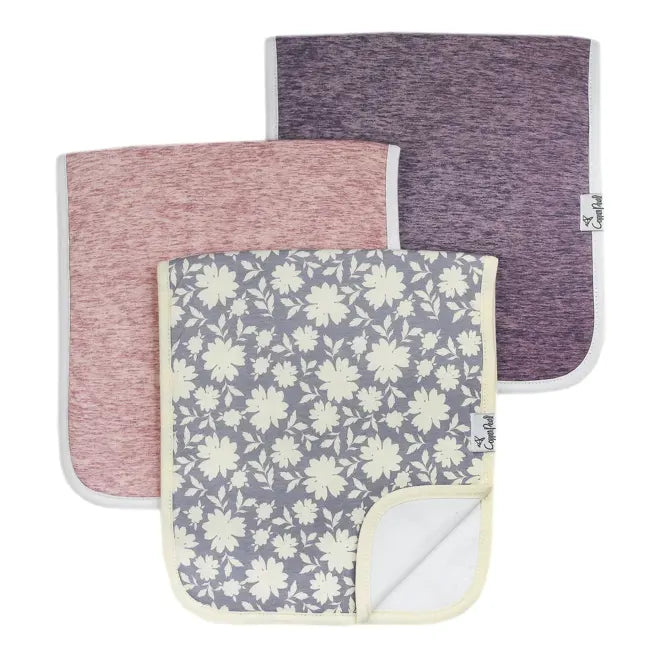 Copper Pearl Burp Cloths 3-Pack - Soft & Absorbent Baby Essentials for Spit-Up & Messes - Perfect for Nursing, Feeding & On-the-Go (Lacie)
