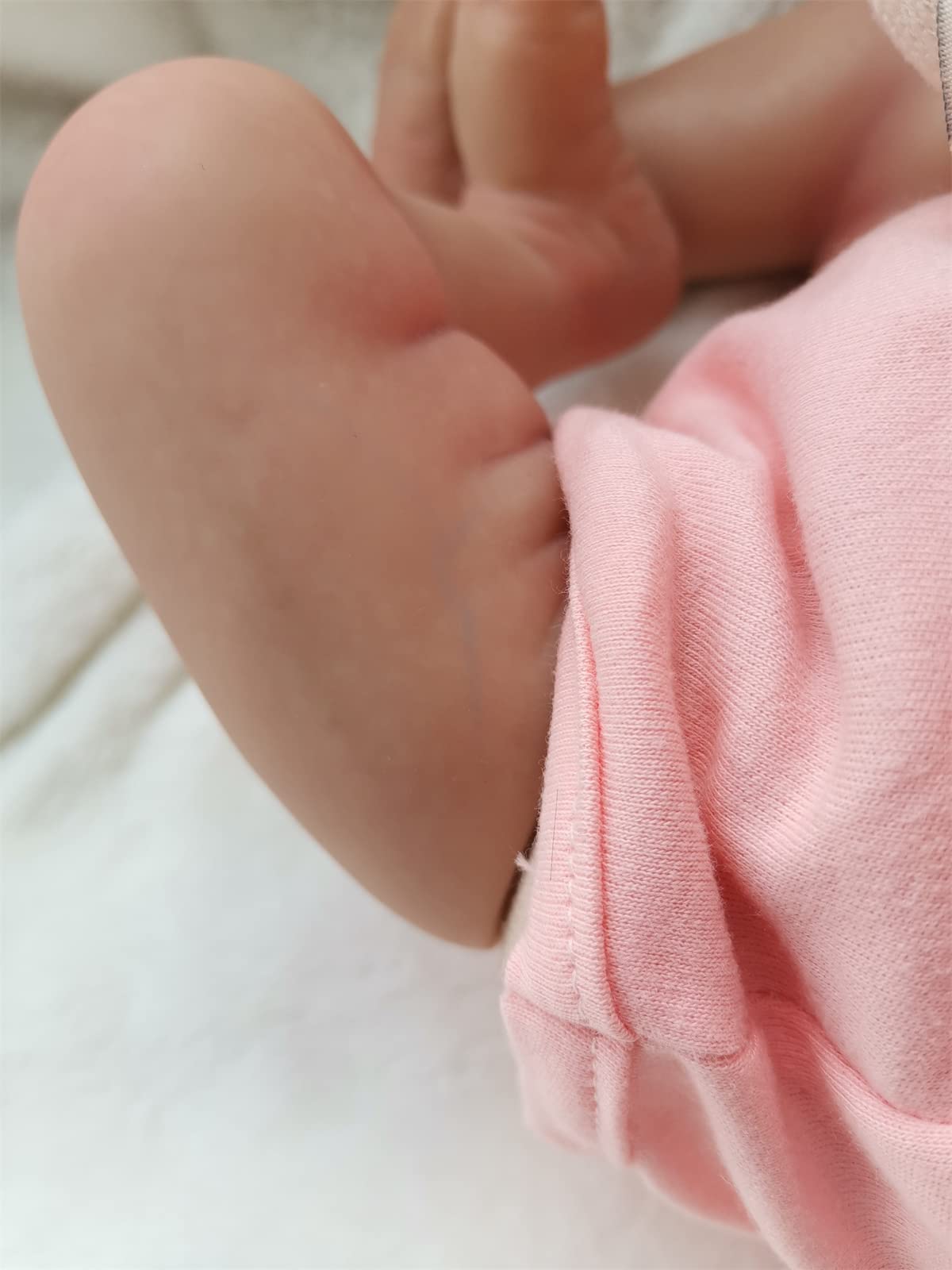 19 Inch Realistic Reborn Baby Doll - Lifelike Silicone Newborn Girl with Weighted Soft Cloth Body & Rooted Hair | Handmade Collectible Doll for Nursery Decor, Photography Props, Gift Giving and Therapy Use