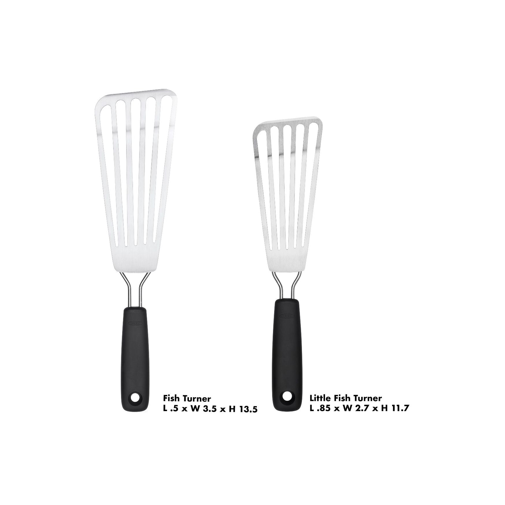 OXO Fish Turner - Stainless Steel Kitchen Spatula for Flipping Fish & Delicate Foods - Perfect for Grilling, Frying & Cooking Seafood at Home