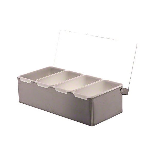 4-Compartment Condiment Dispenser & Bar Caddy - Perfect for Restaurants, BBQs, and Home Kitchen Organization