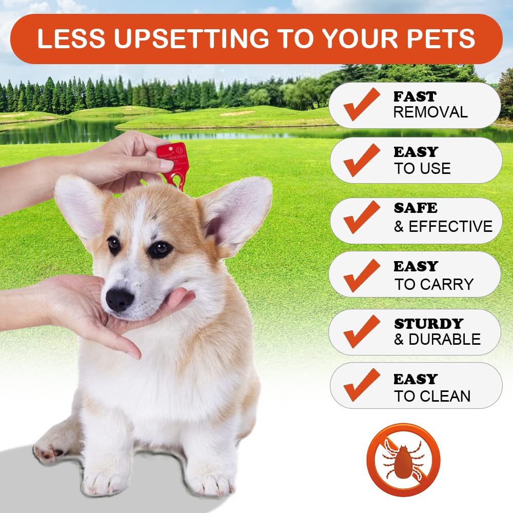 **Tick Remover Tool for Pets, Humans & Outdoor Use - Safe, Portable & Easy to Use - Essential for Camping, Hiking & Pet Care (3-Pack: Green, Red, Blue)**
