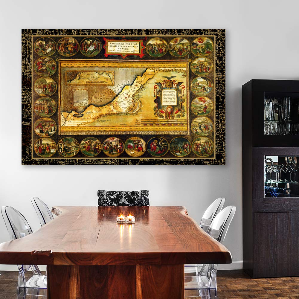Wall26 Canvas Wall Art - 24x36 Inches World Map Painting for Home Decor, Bedroom & Living Room Wall Decorations, Framed Canvas Prints for Stylish Interior Design