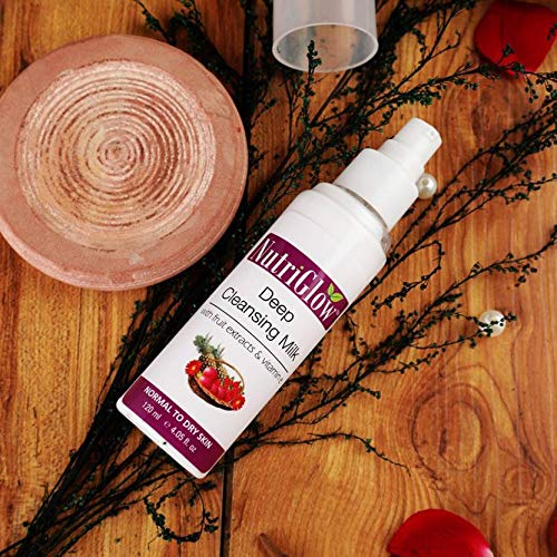 NutriGlow Deep Cleansing Milk with Fruit Extracts & Vitamin E - 120ml (Pack of 2) | Gentle Face Wash for Radiant Glow & Clear Skin | Perfect for Daily Skincare Routine & Travel