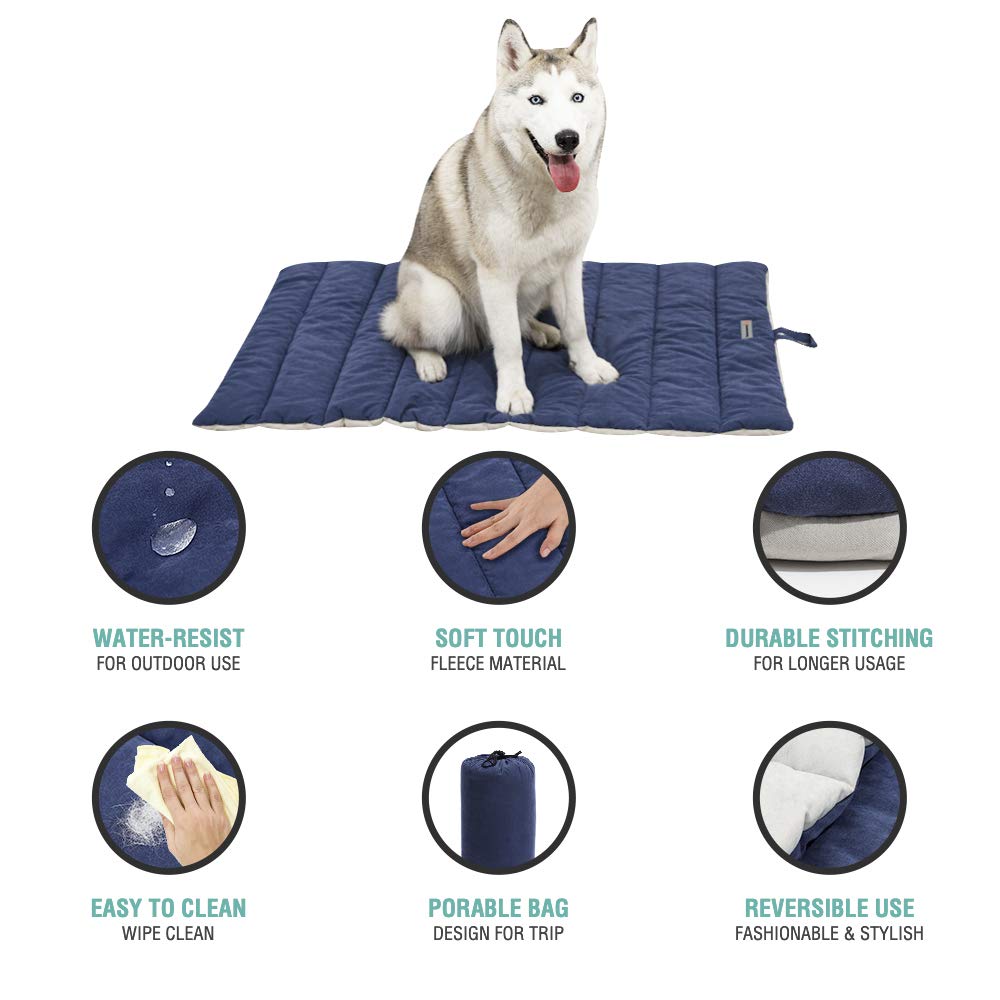 **Waterproof Outdoor Dog Bed - Large, Durable & Washable Pet Mat for Camping, Travel & Home Use**    **SEO优化说明**：   1. 核心关键词前置（