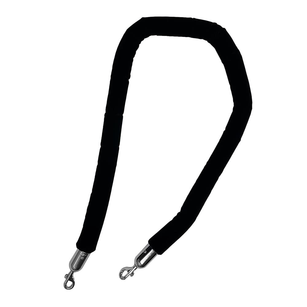 Prolinemax 60 Inch (5 Ft) Black Velvet Rope with Hooks - Premium Crowd Control Stanchion Barrier for Events, VIP Areas & Queue Management - Ideal for Weddings, Concerts, Museums and Retail Stores