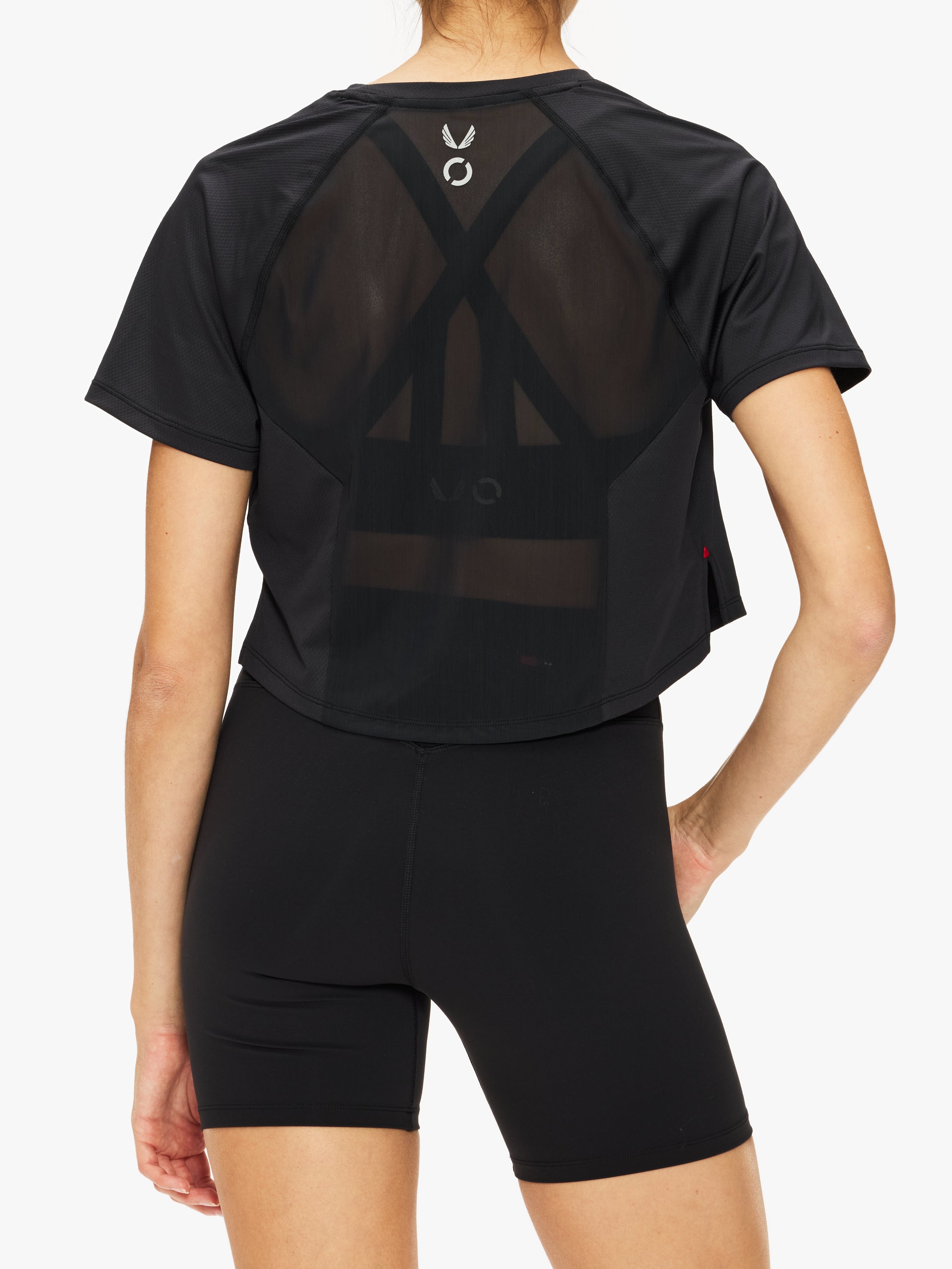 ASRV Cropped Training Tee - Women's Workout Shirt for Yoga, Running & Gym - Moisture Wicking & Breathable Activewear Top