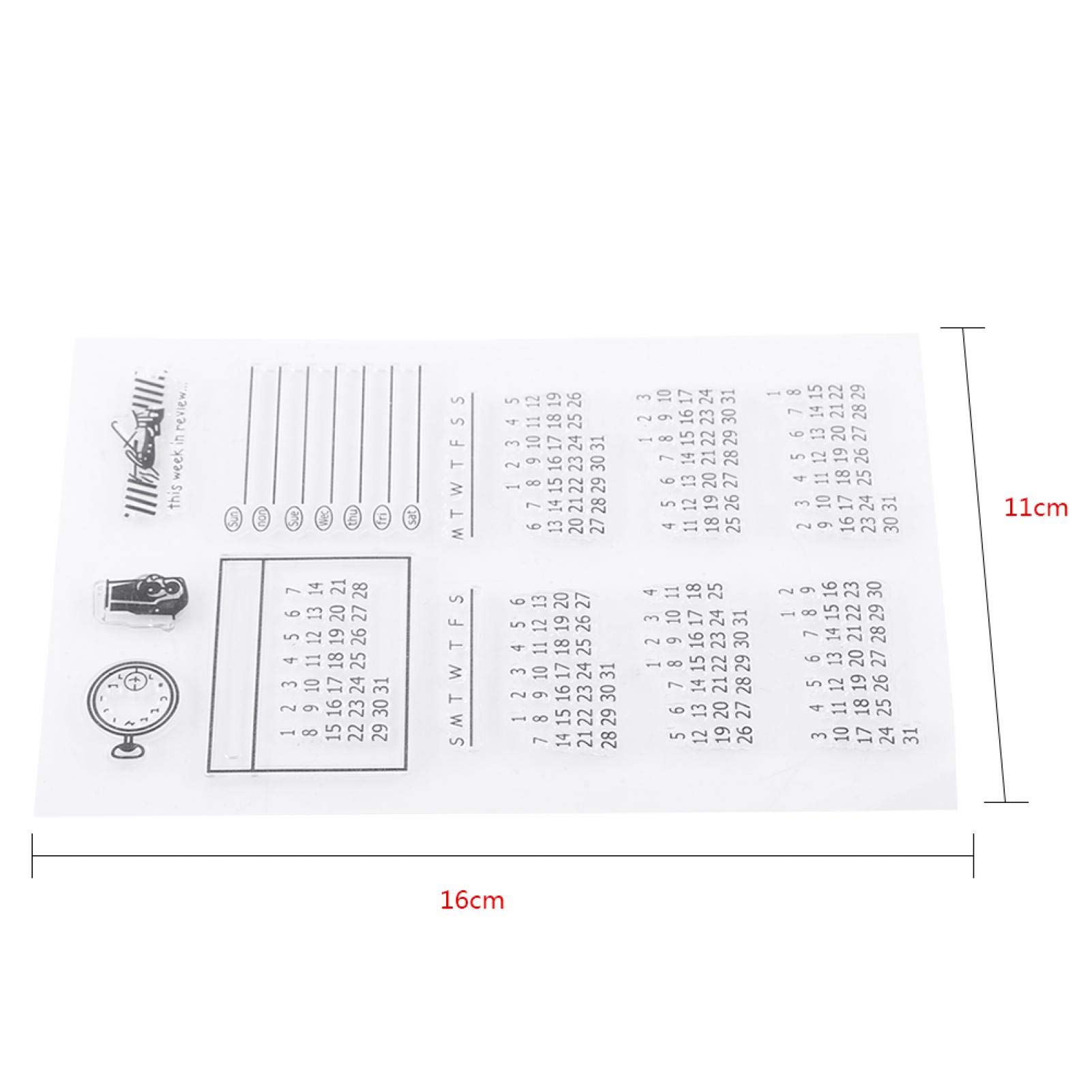 Mixed Calendar Silicone Stamp Set - Transparent Journal Rubber Stamps for Scrapbooking, Card Making & Postcard Decoration (11x16cm) - Perfect for Bullet Journals, DIY Crafts & Planner Decorations