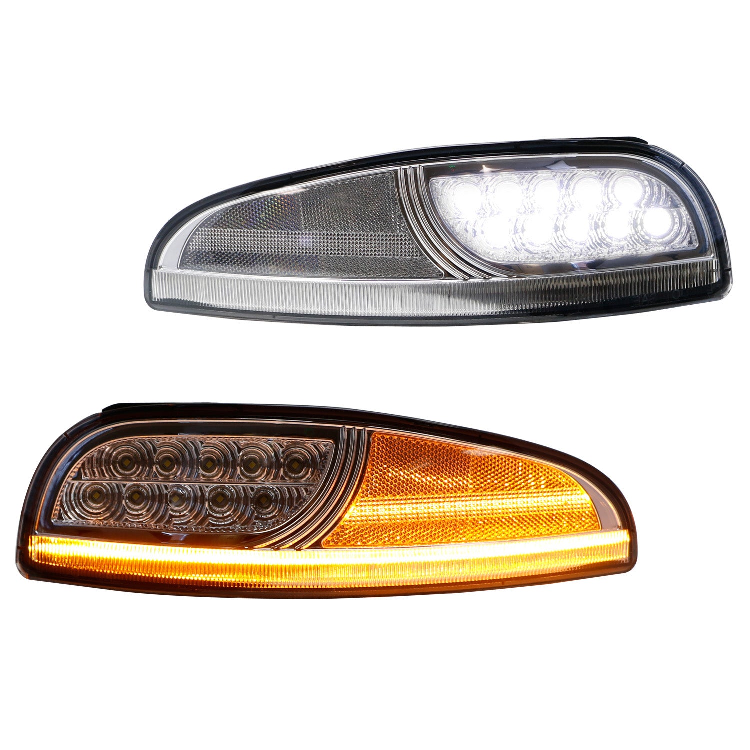 97-04 Chevy Corvette C5 Clear LED DRL & Sequential Turn Signal Lights - Upgrade Headlight Kit for Enhanced Visibility & Style | Perfect for Night Driving & Car Shows