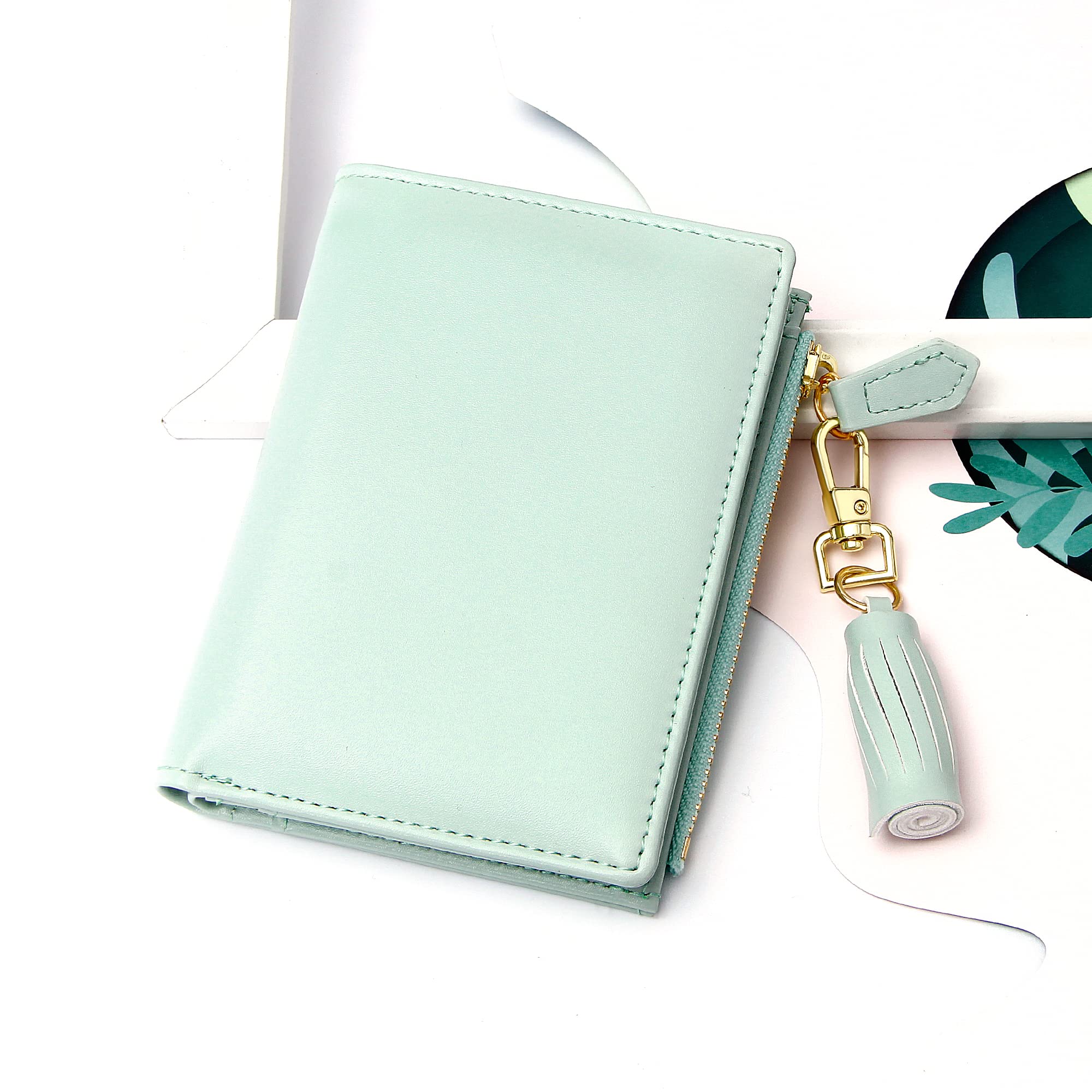 GEEAD Slim Bifold Wallet for Women with Zipper & ID Card Holder - Compact Coin Purse for Everyday Use, Travel & Shopping