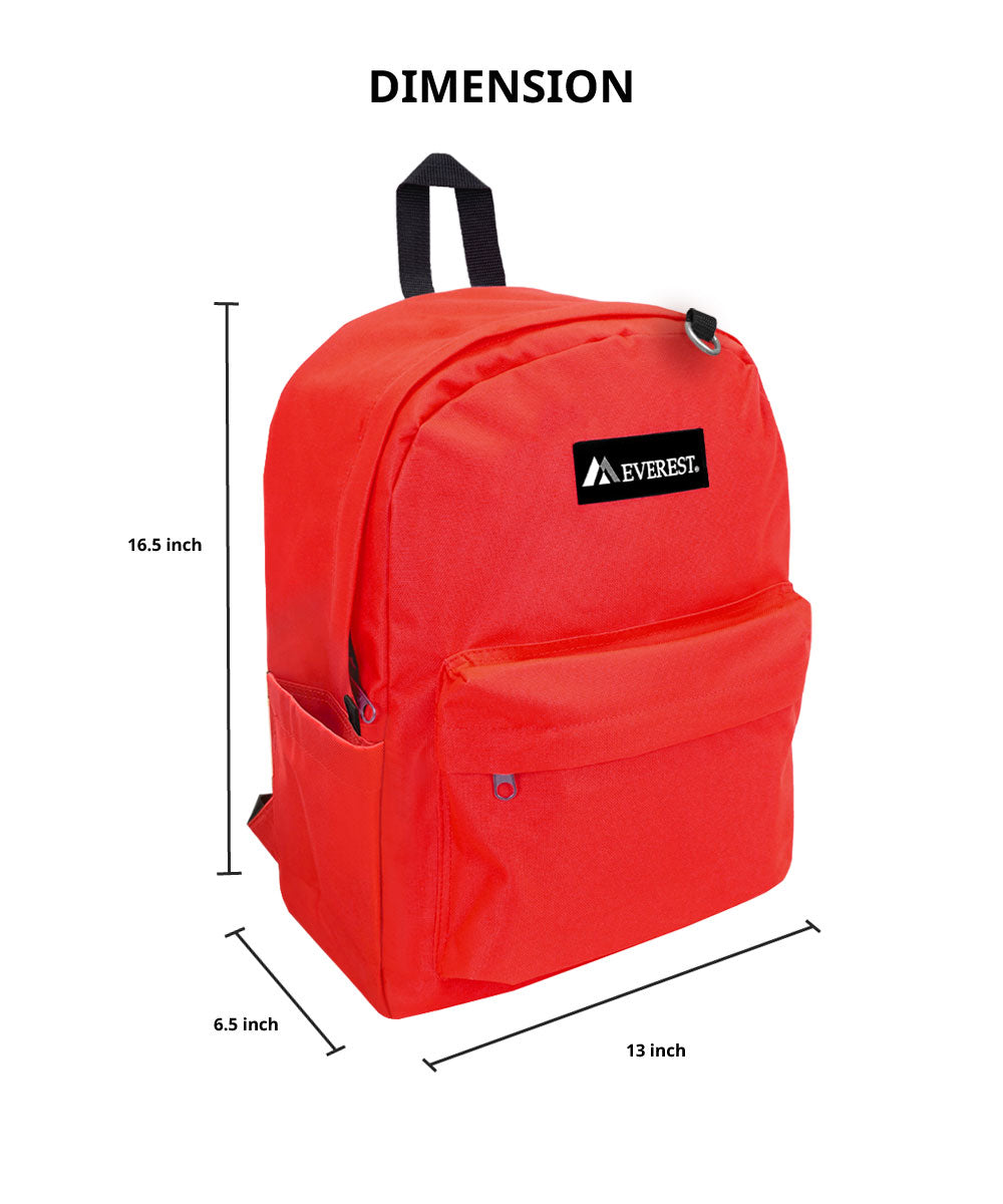 Everest Classic Laptop Backpack with Side Pocket - Waterproof 15.6 Inch Computer Bag for Work, School & Travel - Durable USB Charging Port Backpack for Men & Women