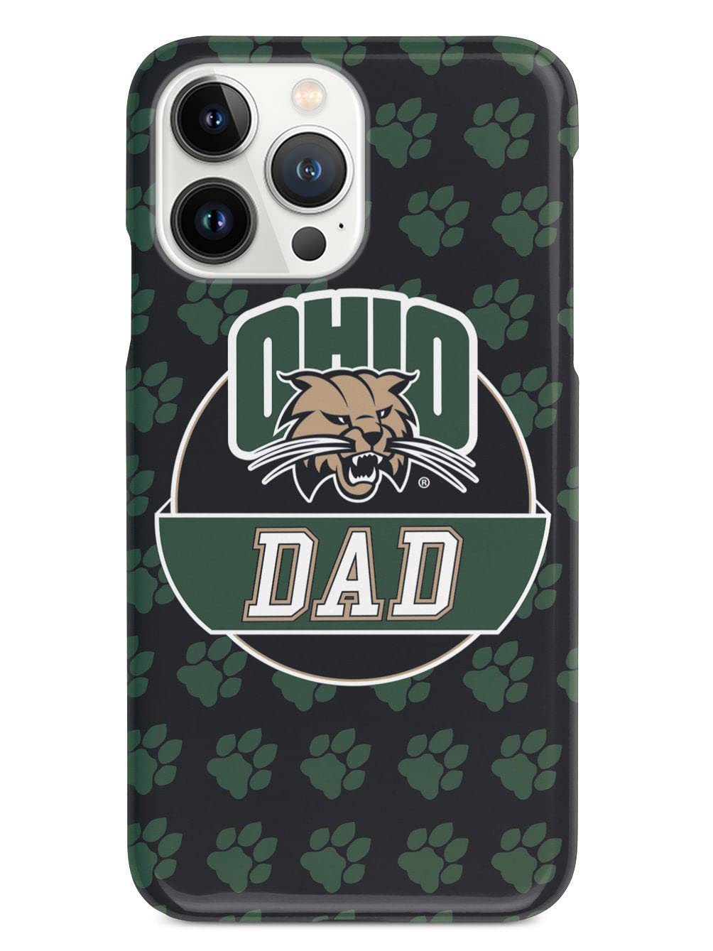 3D Textured iPhone 15 Pro Max Case with Rubber Bumper - Protective Phone Cover for Apple iPhone 15 Pro Max - Ohio University Bobcats Design - Perfect for College Students and Dads - Durable Protection for Daily Use and School Life