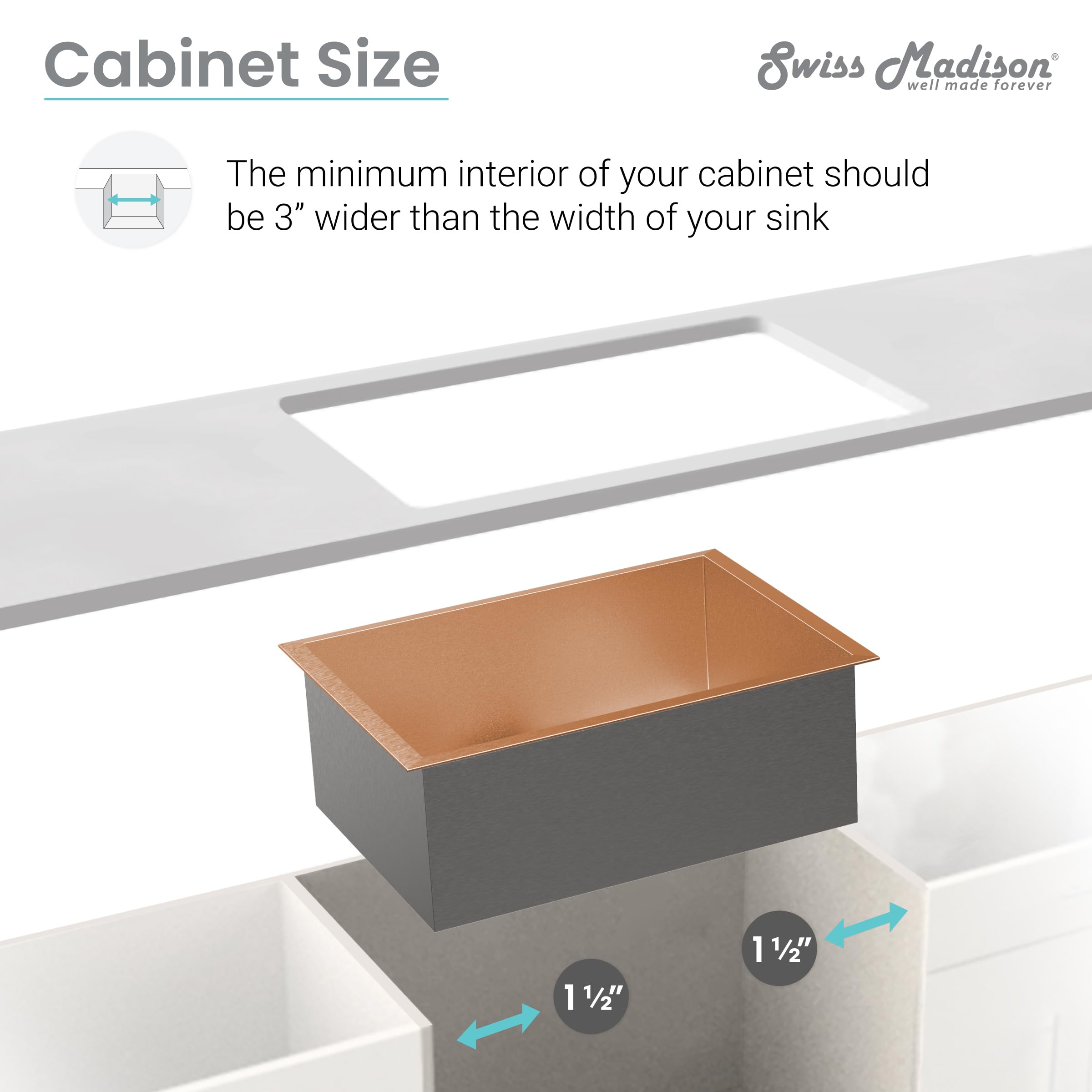 Swiss Madison SM-KU725RG Premium Undermount Kitchen Sink in Rose Gold - Durable Stainless Steel for Modern Farmhouse & Luxury Home Renovations