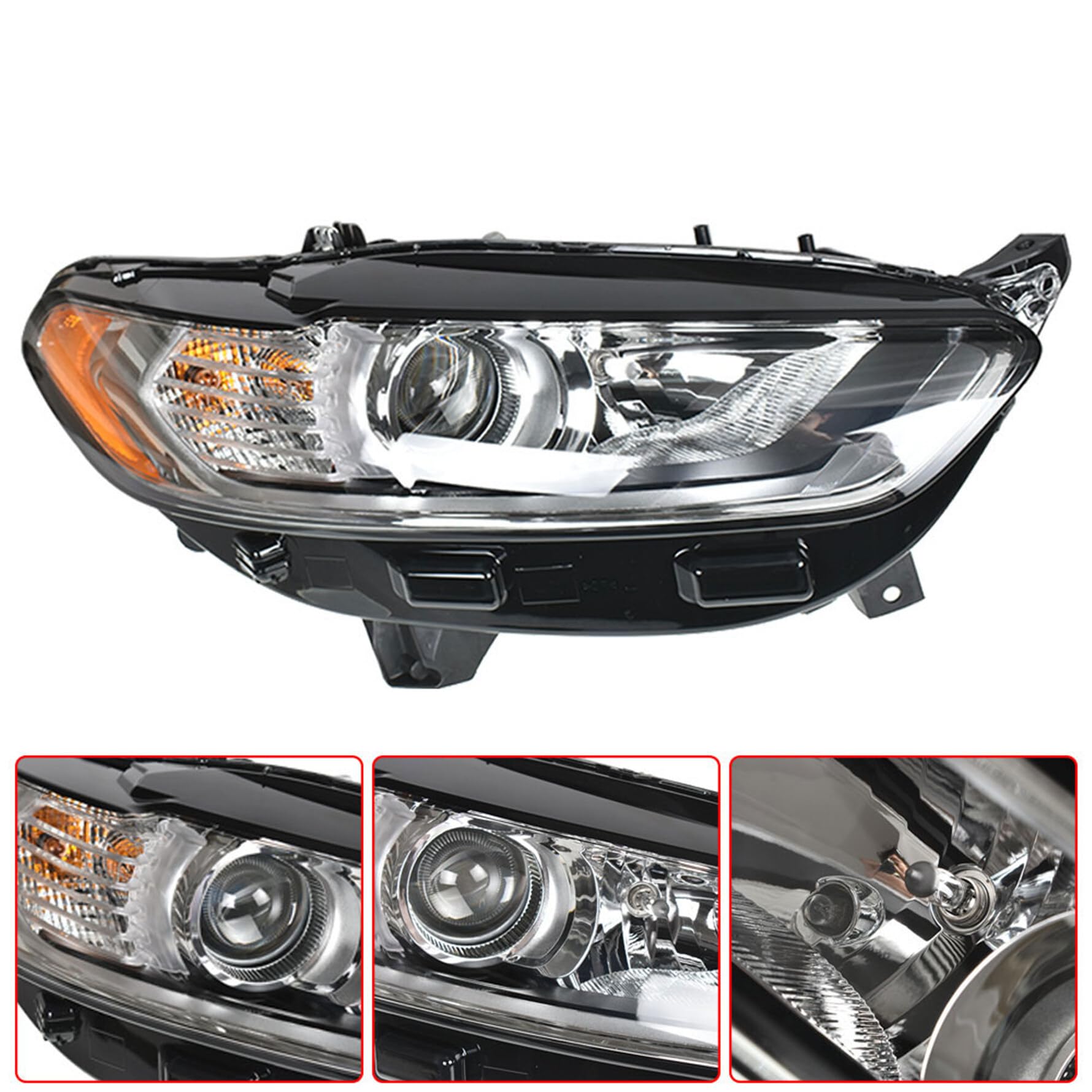 2013-2016 Ford Fusion Right Passenger Side Headlight Assembly Replacement - Halogen Compatible (Part #FO2503304) | Perfect for Night Driving & Foggy Conditions