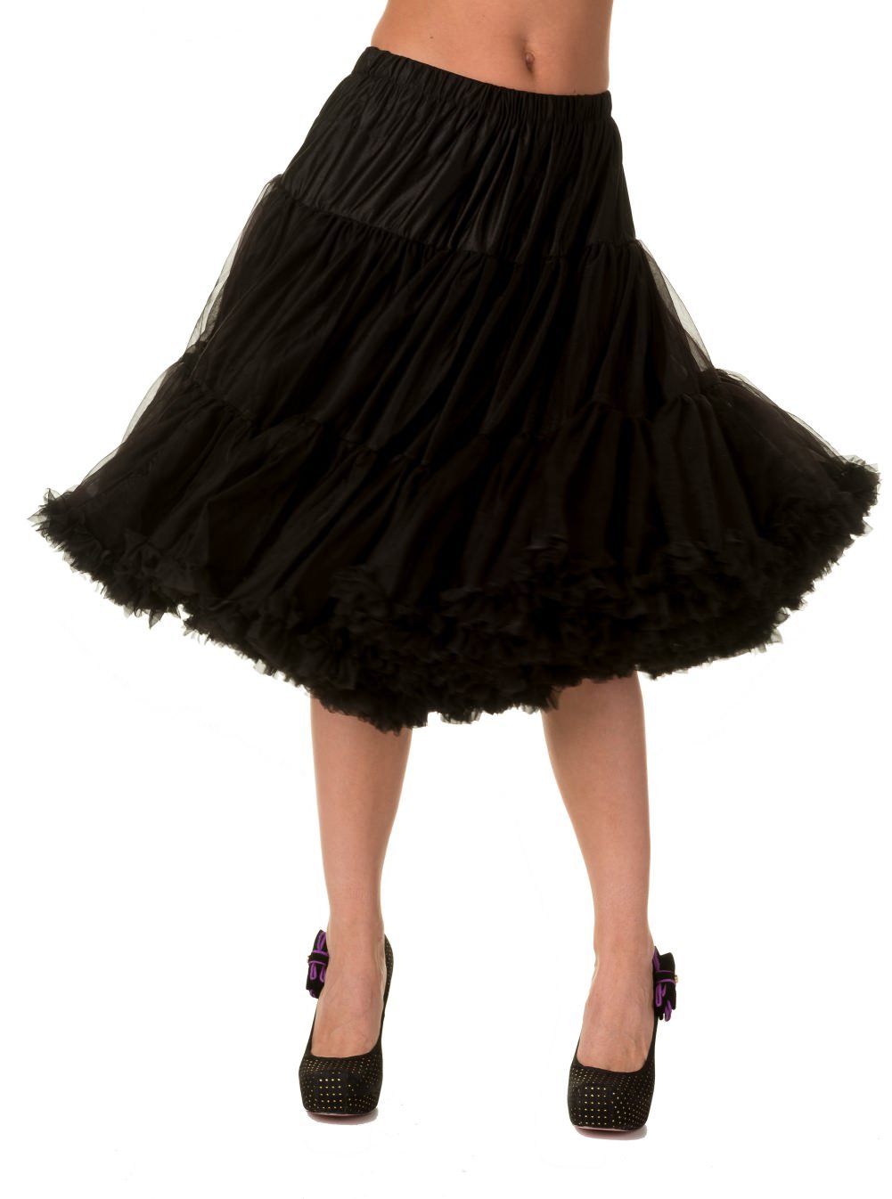 Vintage Rockabilly Swing Dance Bridal Underskirt - Super Soft Black Petticoat 26