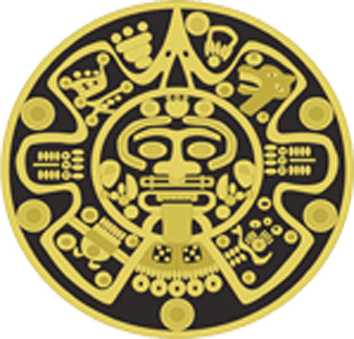 Cool Black and Gold Aztec Coin Cartoon Vinyl Decal Sticker - 4 Inch Wide - Perfect for Laptops, Water Bottles, Cars & DIY Crafts