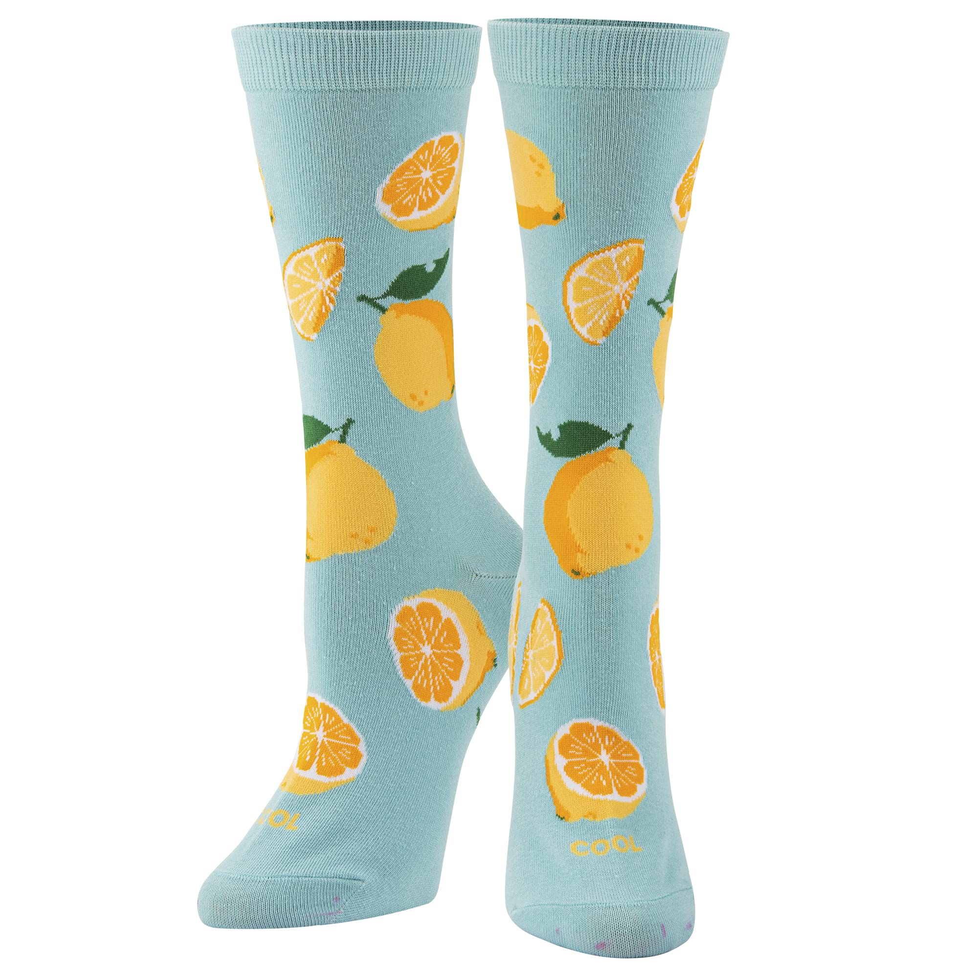 Fun Fruit Print Crew Socks for Women - Cute Novelty Cotton Socks - Perfect for Casual Wear, Gifts & Fashion Outfits