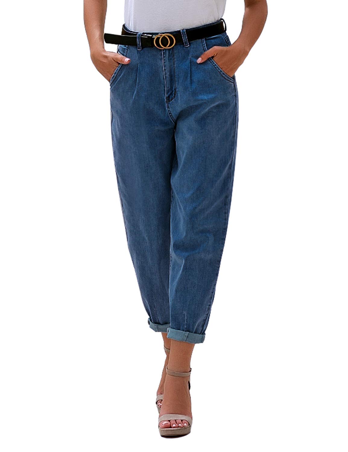 Luvamia Women's High Waisted Mom Jeans - Stretchy Loose Fit Denim Pants for Casual & Everyday Wear | Trendy Comfortable Jeans for Women