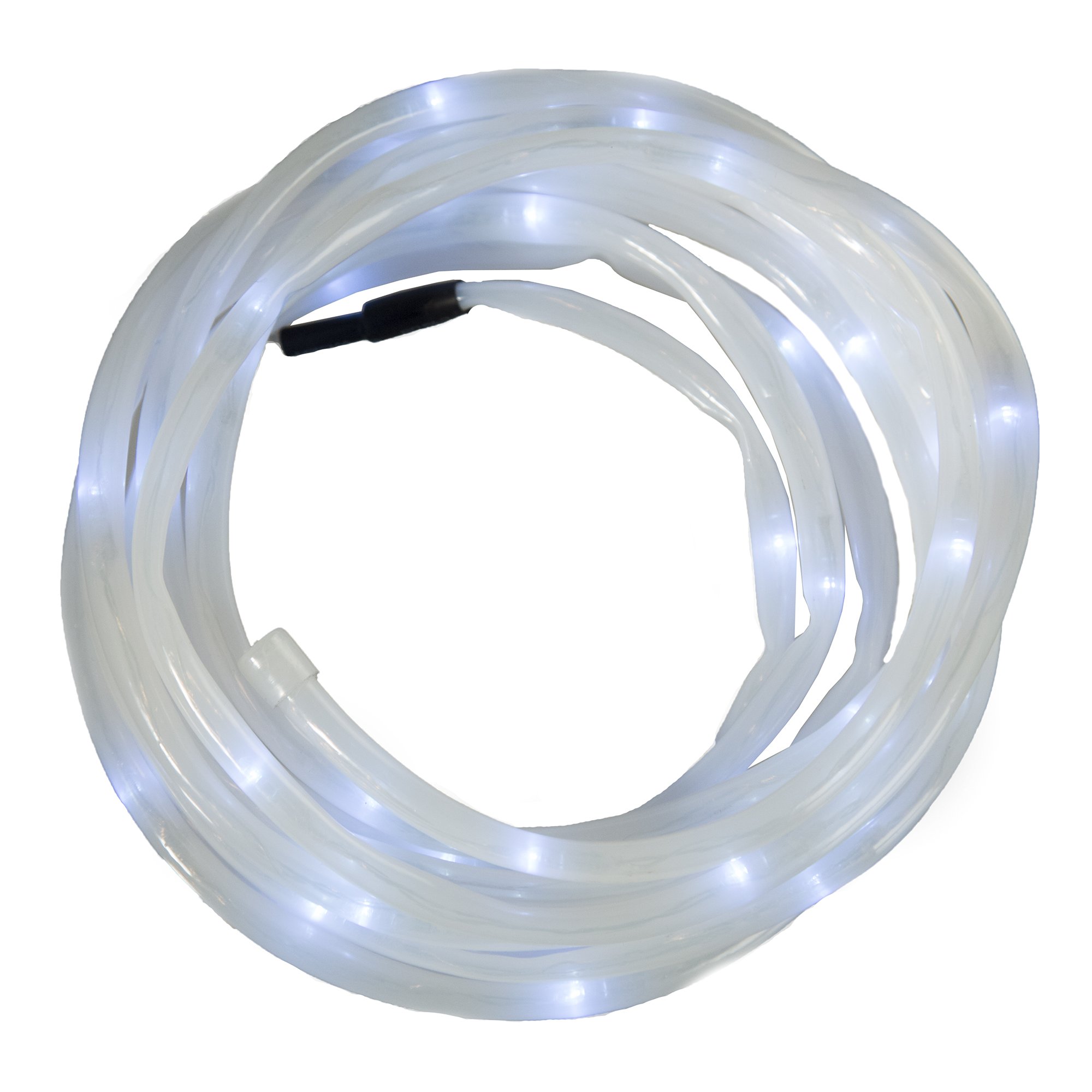 Pure Garden Solar Powered LED Rope Lights - 2 Pack Outdoor Waterproof String Lights for Patio, Yard, Garden, Deck & Fence Decoration (Warm White)