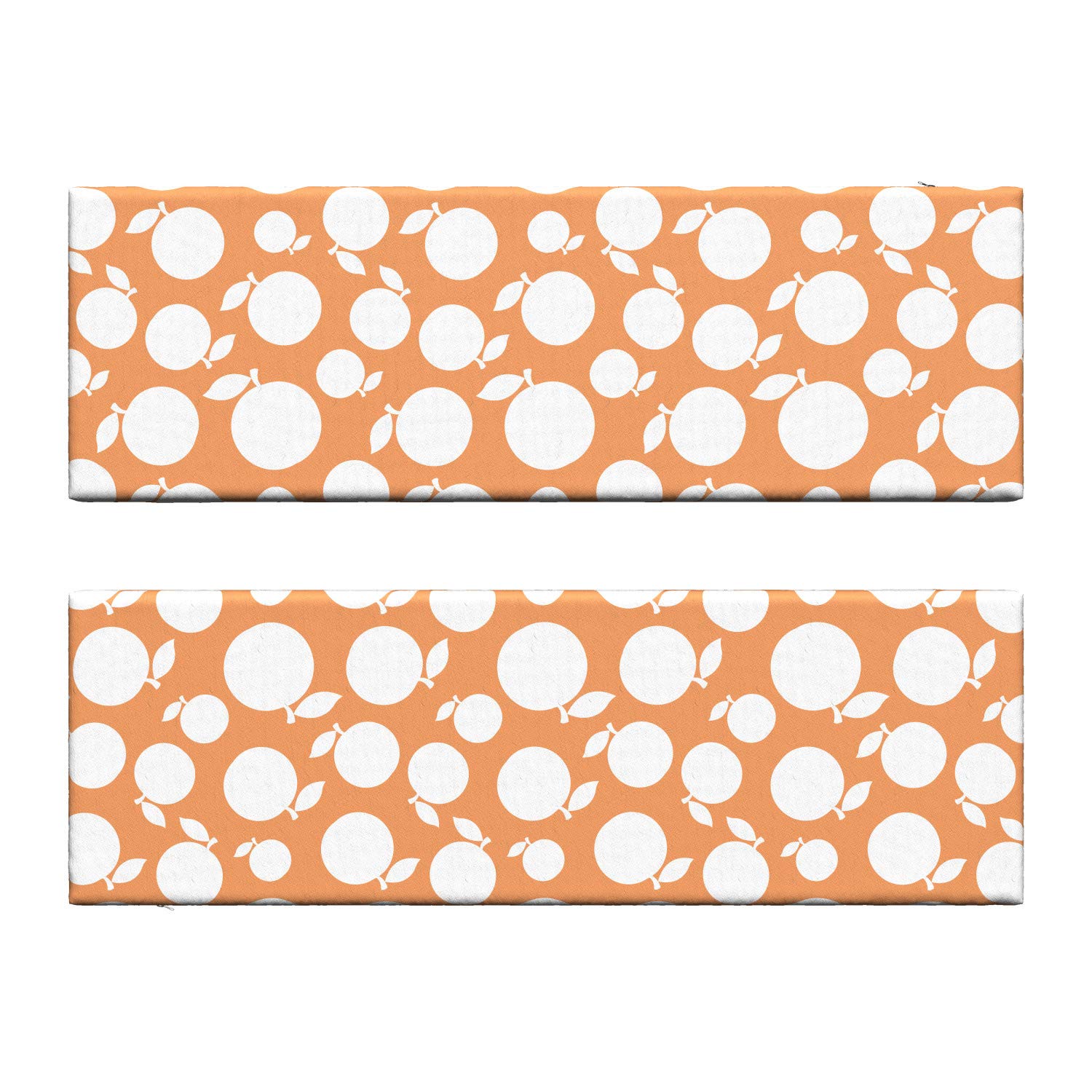 Ambesonne Peach Bench Cushion Set of 2 - Decorative Foam Seat Pads with Silhouette Peaches Design, 45