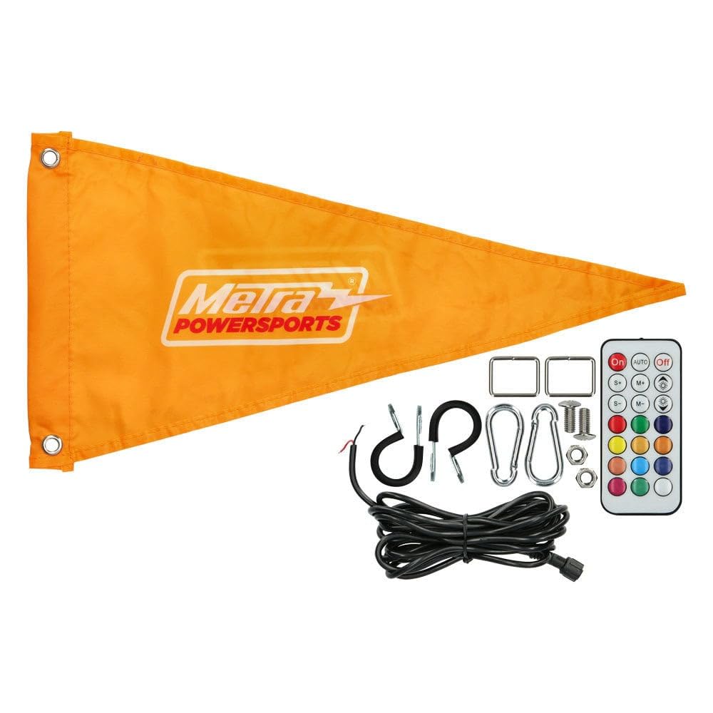 Metra Electronics 6ft RGB Whip Light with Dancing LED Effects - Universal Car Antenna Accessory for Off-Road Trucks, Jeeps & ATVs (MPS-CRGBWHIP6) - Perfect for Night Rides, Car Shows & Outdoor Adventures