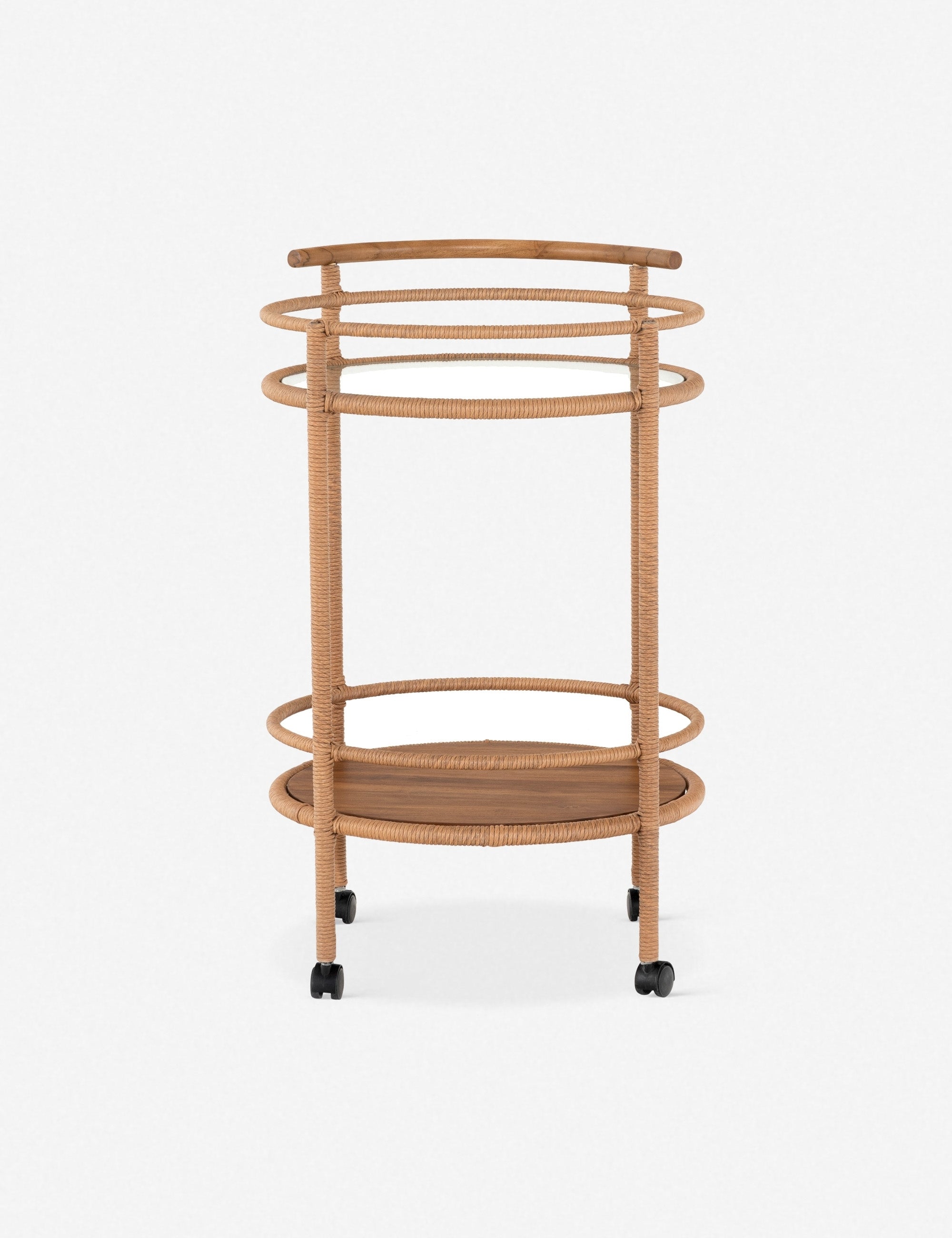 Annika Rolling Bar Cart - Indoor & Outdoor Serving Cart with Wheels - Perfect for Home, Patio, or Party Use
