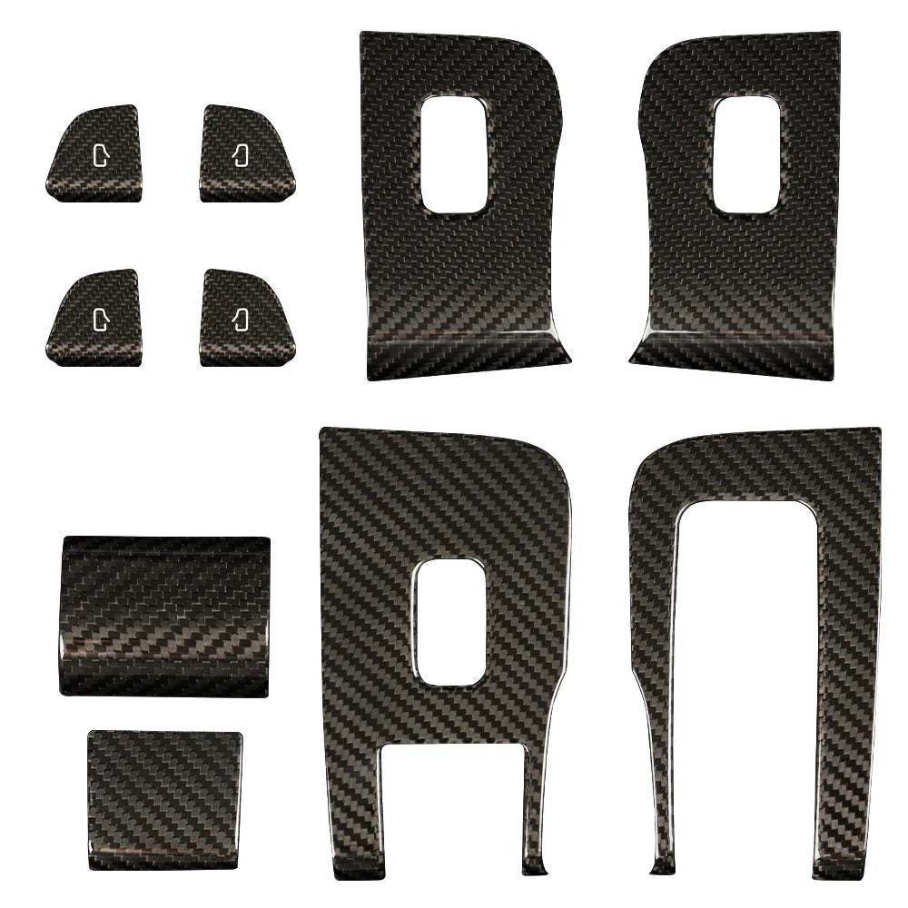 Premium Real Carbon Fiber Window Switch Trim Cover for Tesla Model 3 & Y | 2024+ Model 3 Highland (RHD/LHD Compatible) | Interior Upgrade & Luxury Car Accessory | Perfect for Car Enthusiasts & Tesla Owners