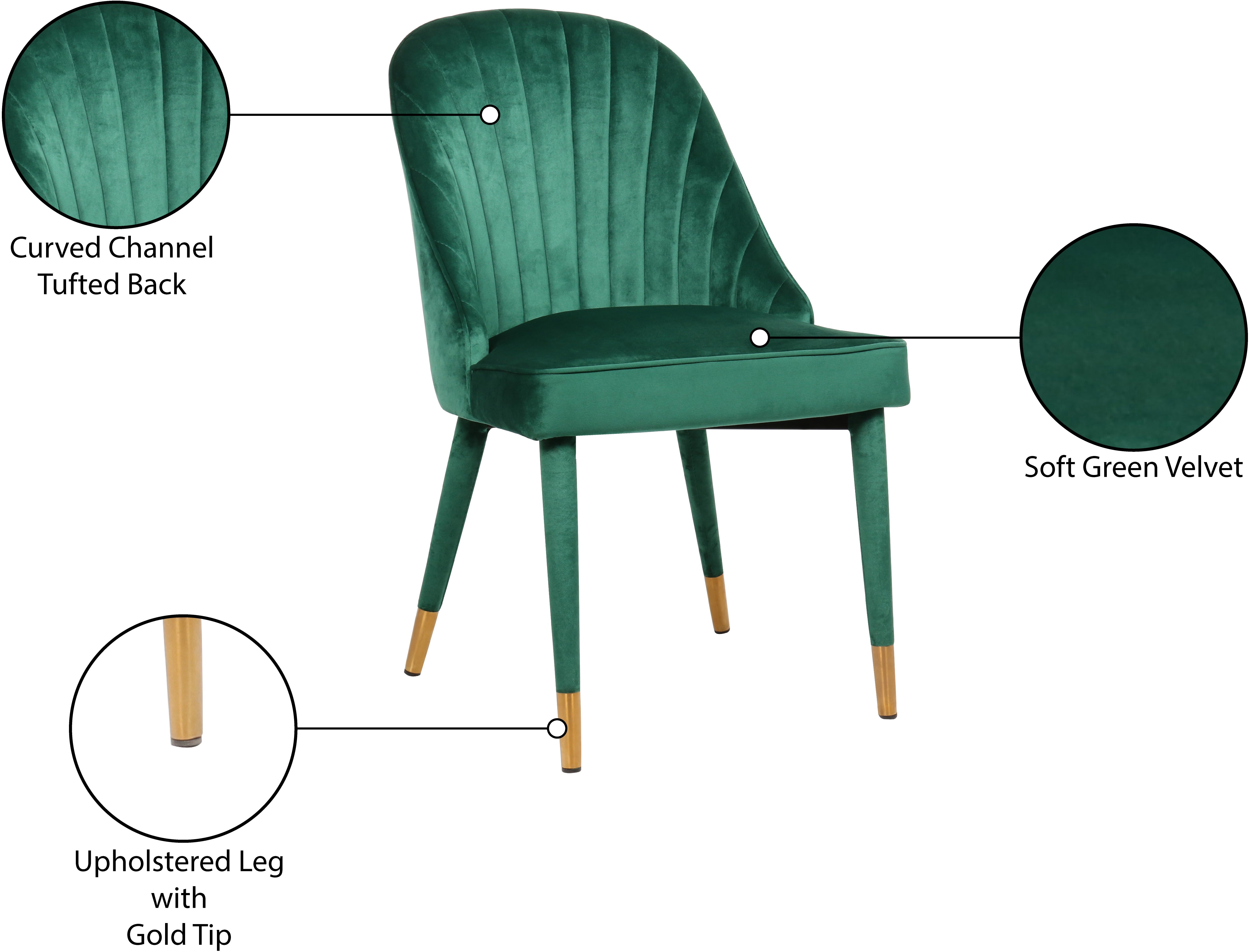Luxury Belle Velvet Dining Chairs - Soft Upholstered Modern Accent Chairs for Dining Room, Kitchen, or Office - Elegant Home Decor & Comfortable Seating Solution