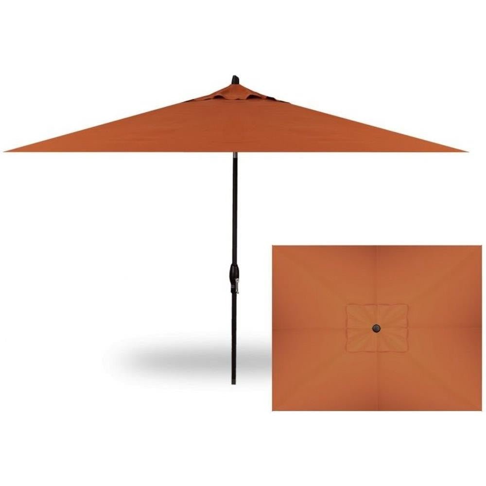 8' x 10' Rectangle Auto Tilt Outdoor Patio Umbrella - Heavy Duty Sun Shade for Poolside, Deck, Backyard & Garden - Treasure Garden Collection