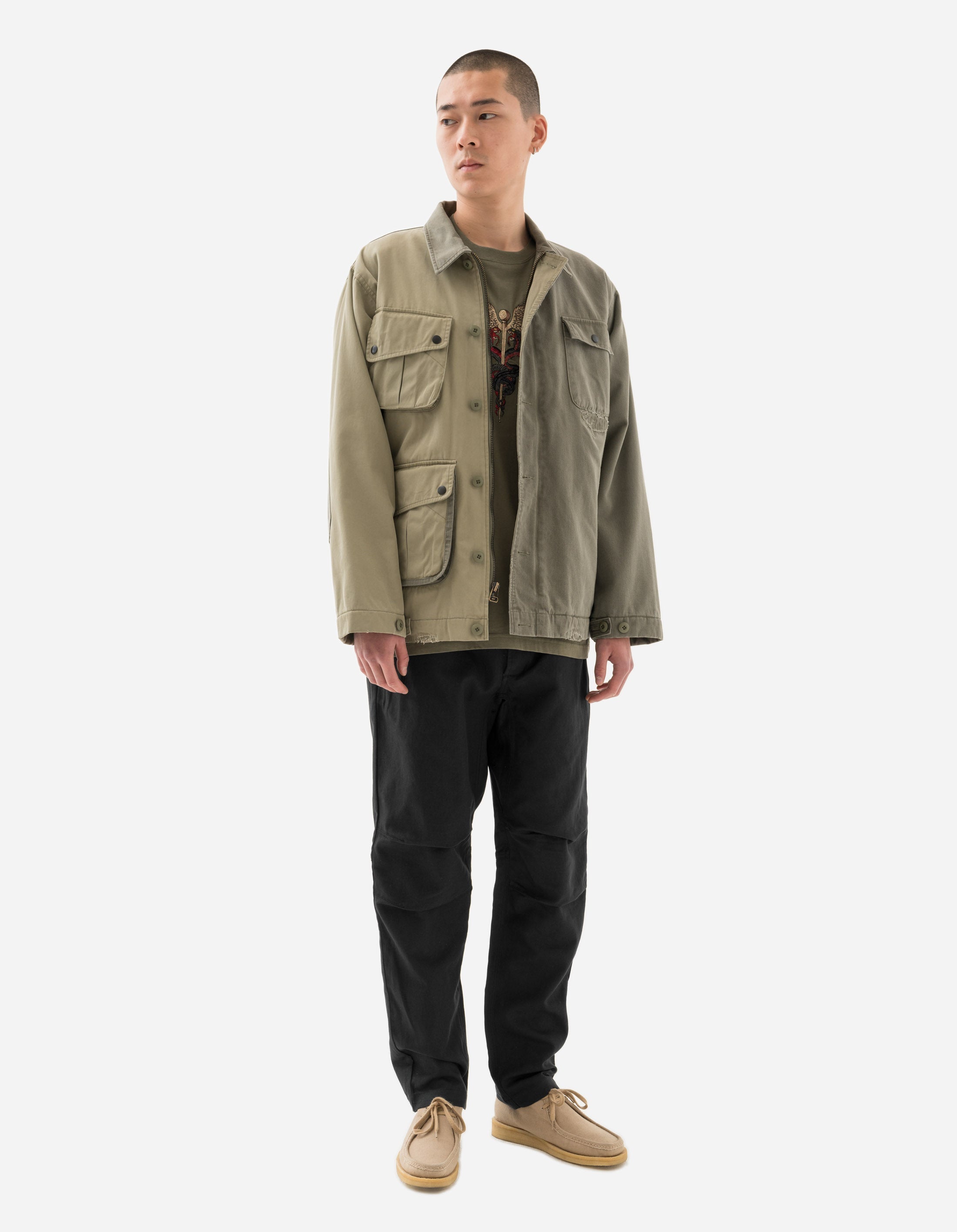 6025 Maha Boro Deck Jacket - Heavy Duty Waterproof Windproof Jacket for Men & Women - Olive/Sand - Perfect for Outdoor, Hiking, Fishing & Winter Wear
