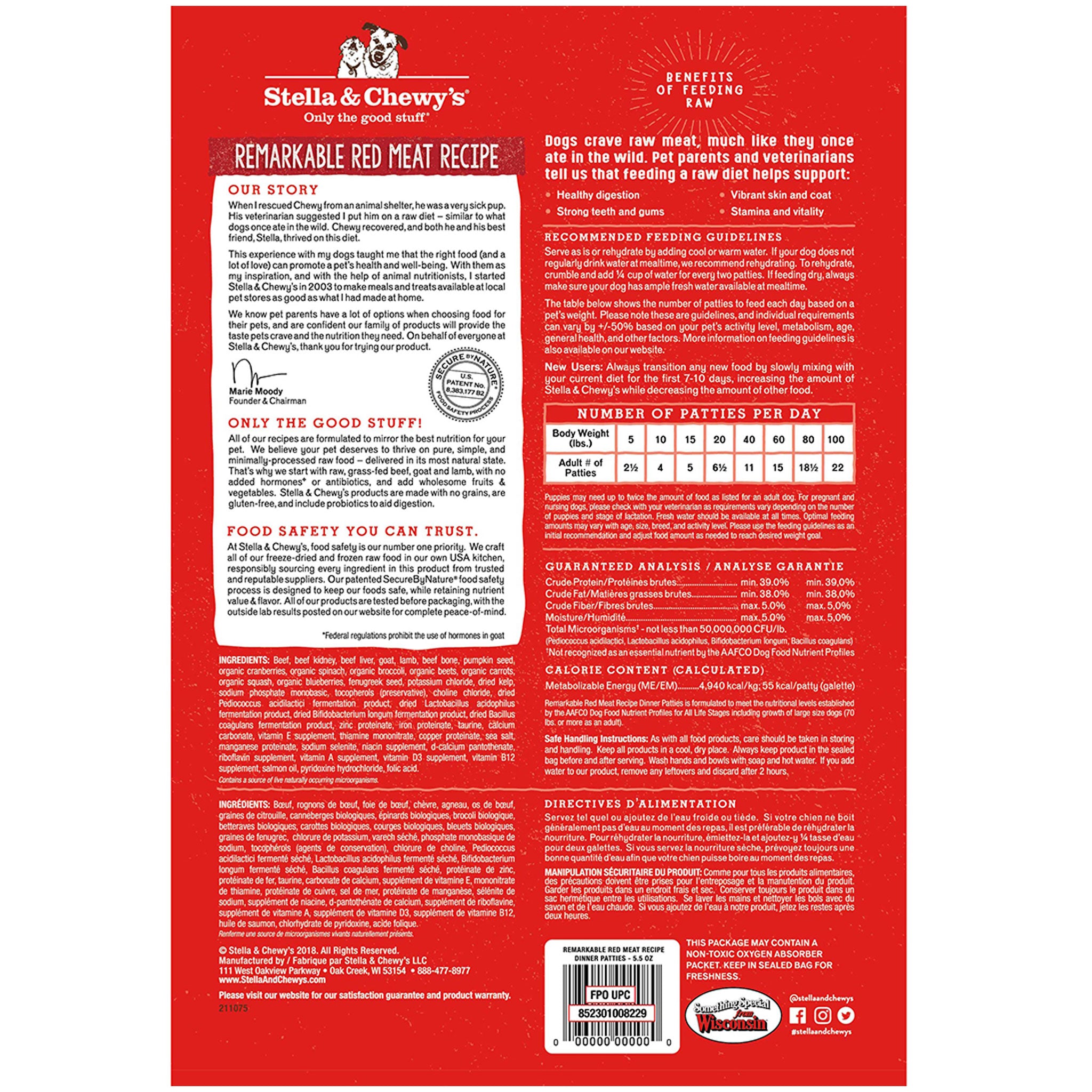 Stella & Chewy's Freeze Dried Raw Red Meat Dog Food - High Protein Grain-Free Kibble for All Breeds | Perfect for Training, Travel & Sensitive Stomachs