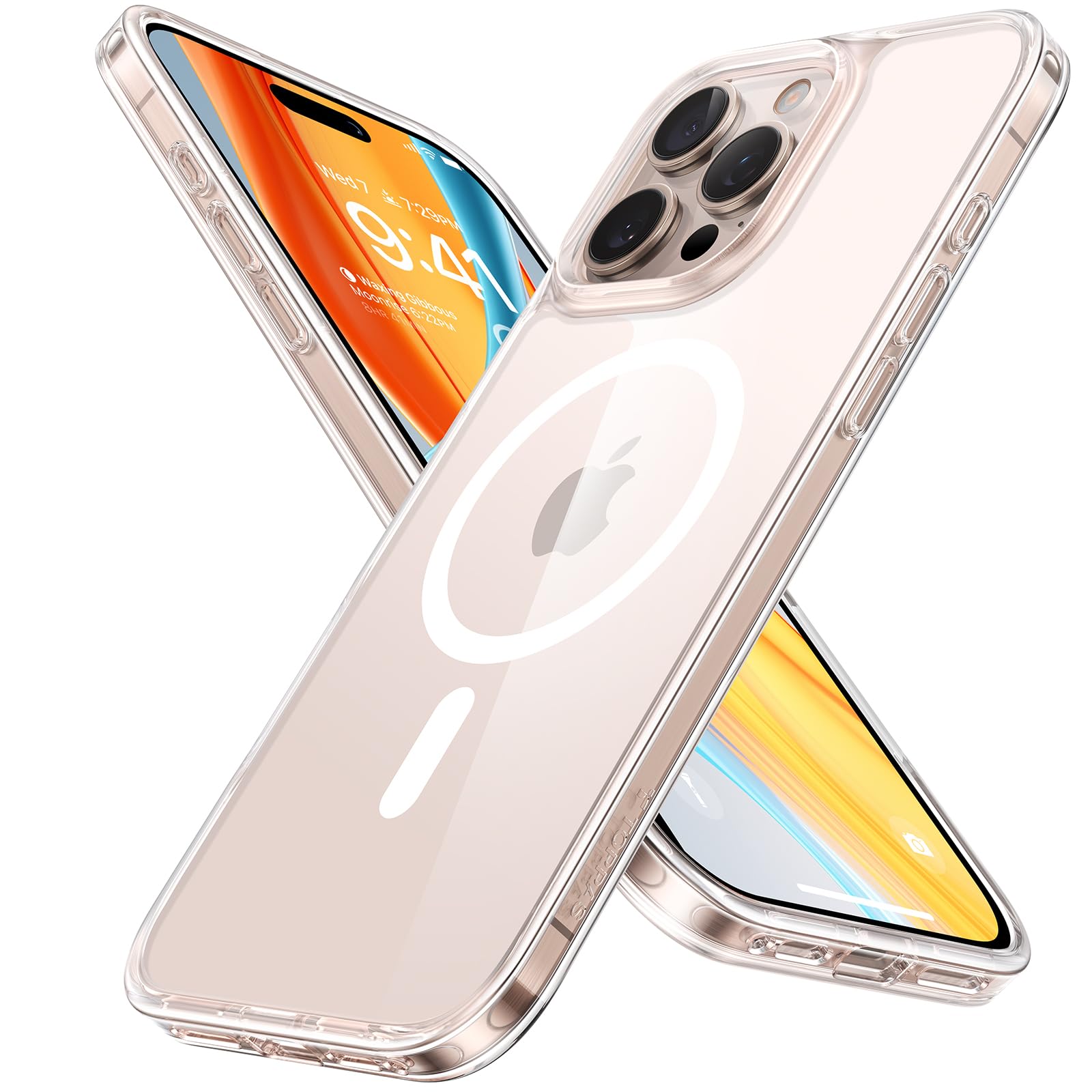 TORRAS Military Grade Shockproof iPhone 16 Pro Case - Slim Magnetic Protective Cover with MagSafe Compatibility | Anti-Scratch Clear Silicone Design for Everyday Use & Outdoor Activities