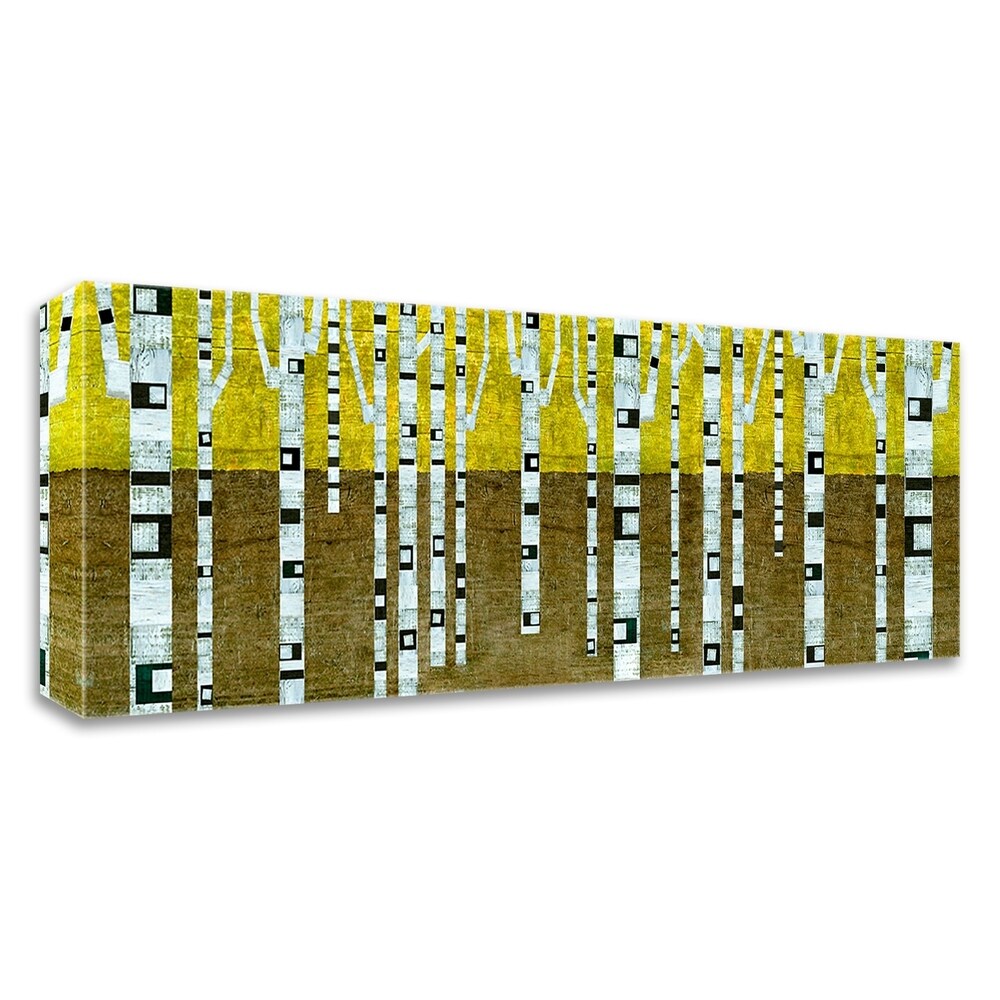 Birches in Fall by Michelle Calkins - Premium Canvas Wall Art Print - Ready to Hang - Nature Landscape Painting for Living Room, Bedroom & Office Decor