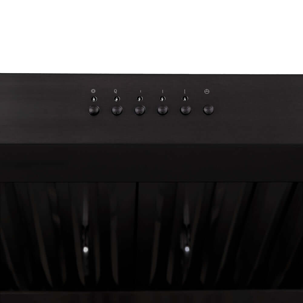 ZLINE 600 CFM Ducted Under Cabinet Range Hood - Black Stainless Steel, Multiple Size Options (BS623) | Powerful Kitchen Ventilation for Smoke & Odor Removal