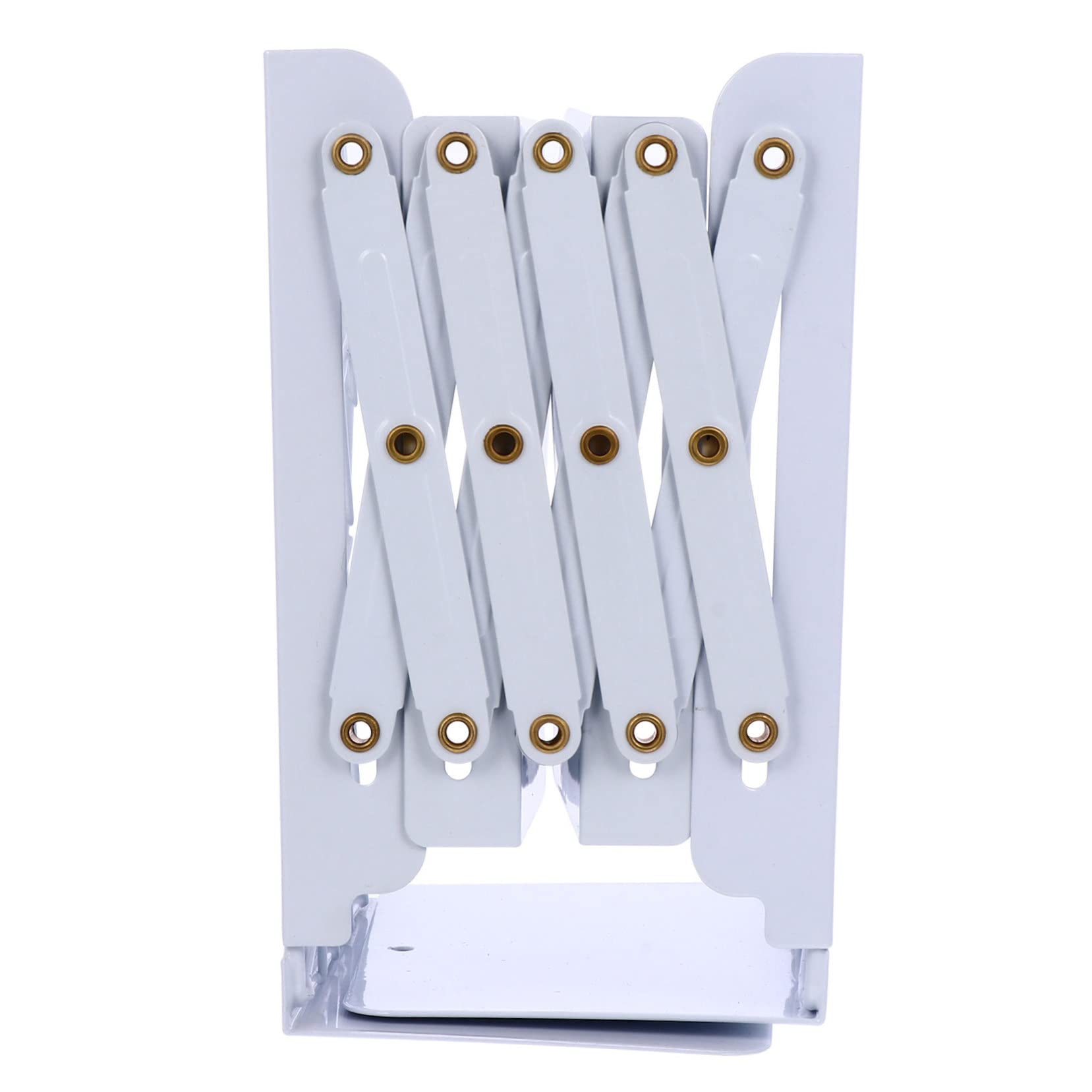 Foldable Iron Magazine Rack & Bookends - Adjustable Shelf Organizer for Books, Magazines, Newspapers - Perfect for Living Room, Bedroom, or Office Storage