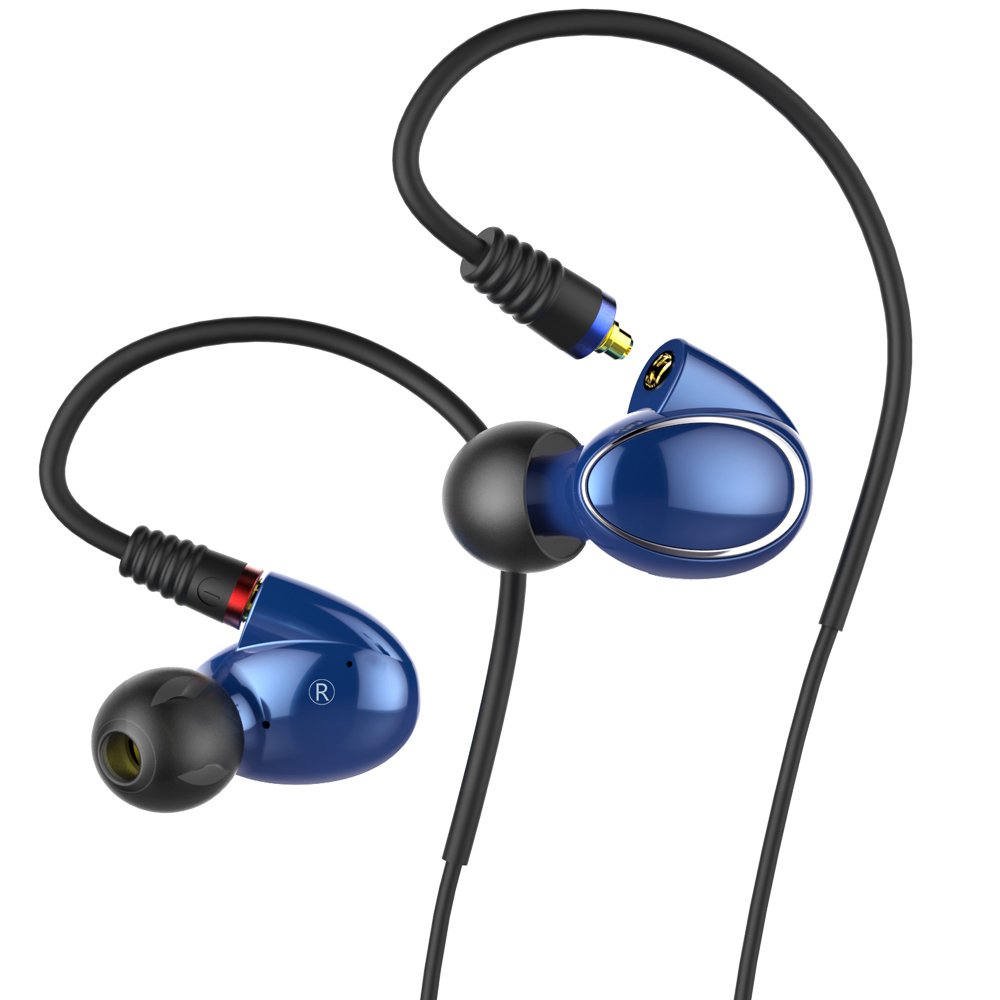 FiiO FH1 Dual Driver Hybrid In-Ear Headphones with Mic & Remote - High Resolution Audio, Android Compatible - Perfect for Music Lovers, Commuting & Gaming (Blue)