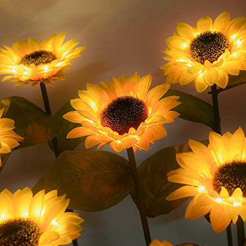 Sunflower Solar Lights Outdoor - Waterproof IP65 LED Solar Garden Lights for Patio, Lawn, Yard - Automatic Charging Solar Powered Landscape Lighting - Perfect for Garden Decor, Pathway, Backyard & Outdoor Parties (1PC)