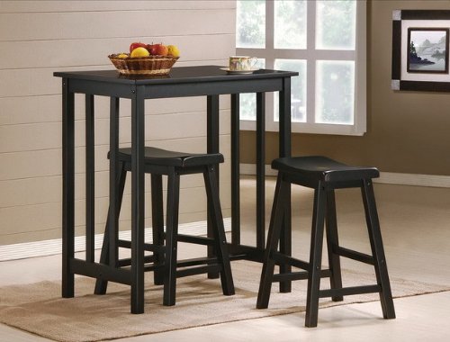 **Crown Mark Furniture Dina 3-Piece Breakfast Table Set - Perfect for Small Spaces, Kitchens & Cozy Dining Areas**