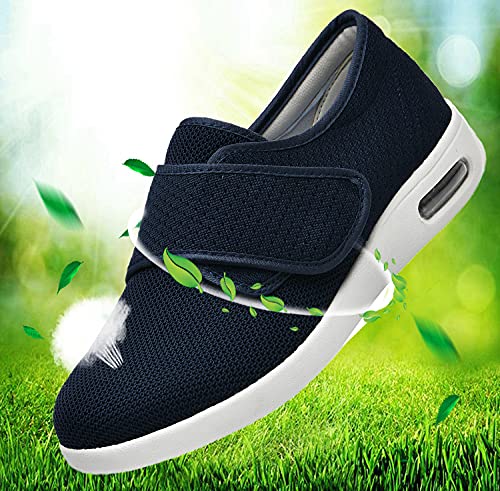 JBTNBX Men's Wide Width Diabetic Shoes - Adjustable Closure, Lightweight & Breathable Walking Sneakers for Elderly, Edema, Plantar Fasciitis & Swollen Feet - Ideal for Daily Walking, Nursing & Comfortable Foot Care