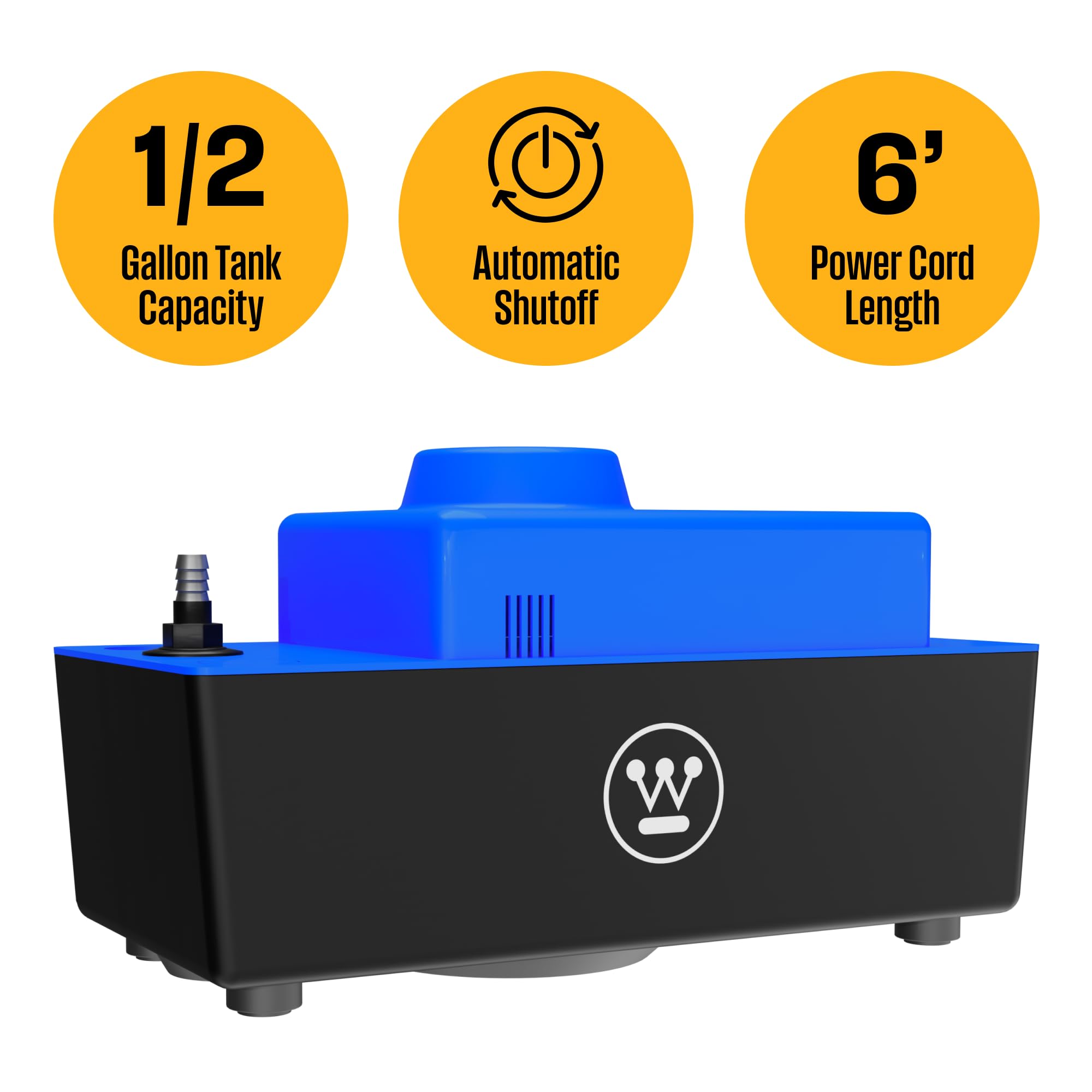 Westinghouse 1/20 HP 132 GPH HVAC Condensate Pump with Automatic Safety Switch - 115V AC Condensate Removal Pump for Air Conditioner, Furnace & Dehumidifier - Includes 6ft Power Cord & 20ft Tubing - Perfect for Home, Office & Commercial HVAC Systems