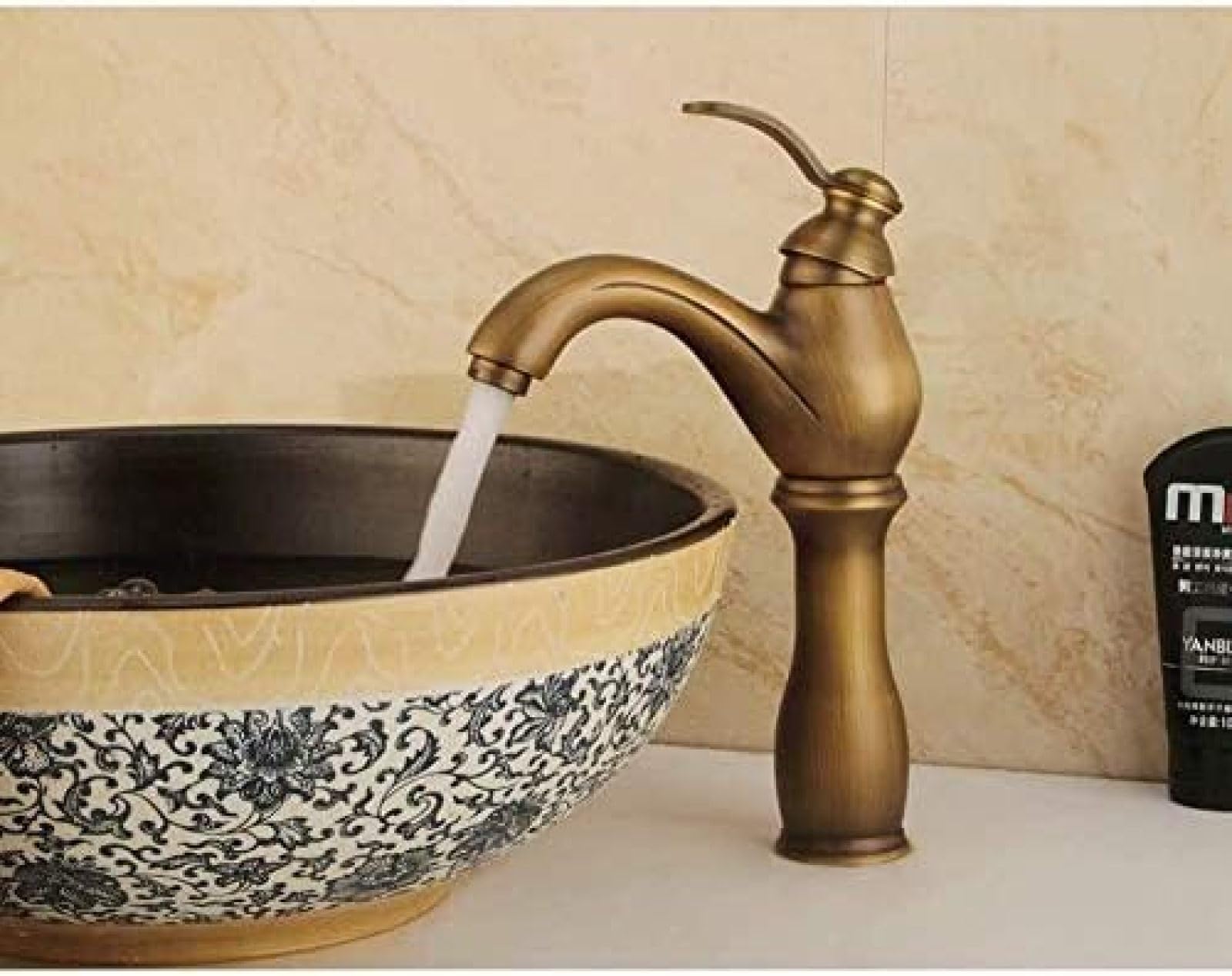 CRJUS Antique Brass Kitchen Sink Mixer Tap - Vintage Style Pull-Out Spray Faucet with Dual Function for Modern & Farmhouse Kitchen Decor