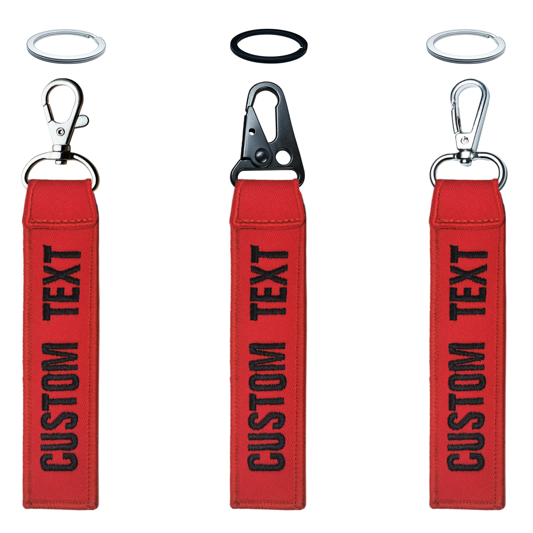 Customized Keychain with Name & Number - Personalized Key Ring Accessories for Luggage, Crate, Belt & Gear | Durable Embroidery Key Tags for Travel, Sports & Organization