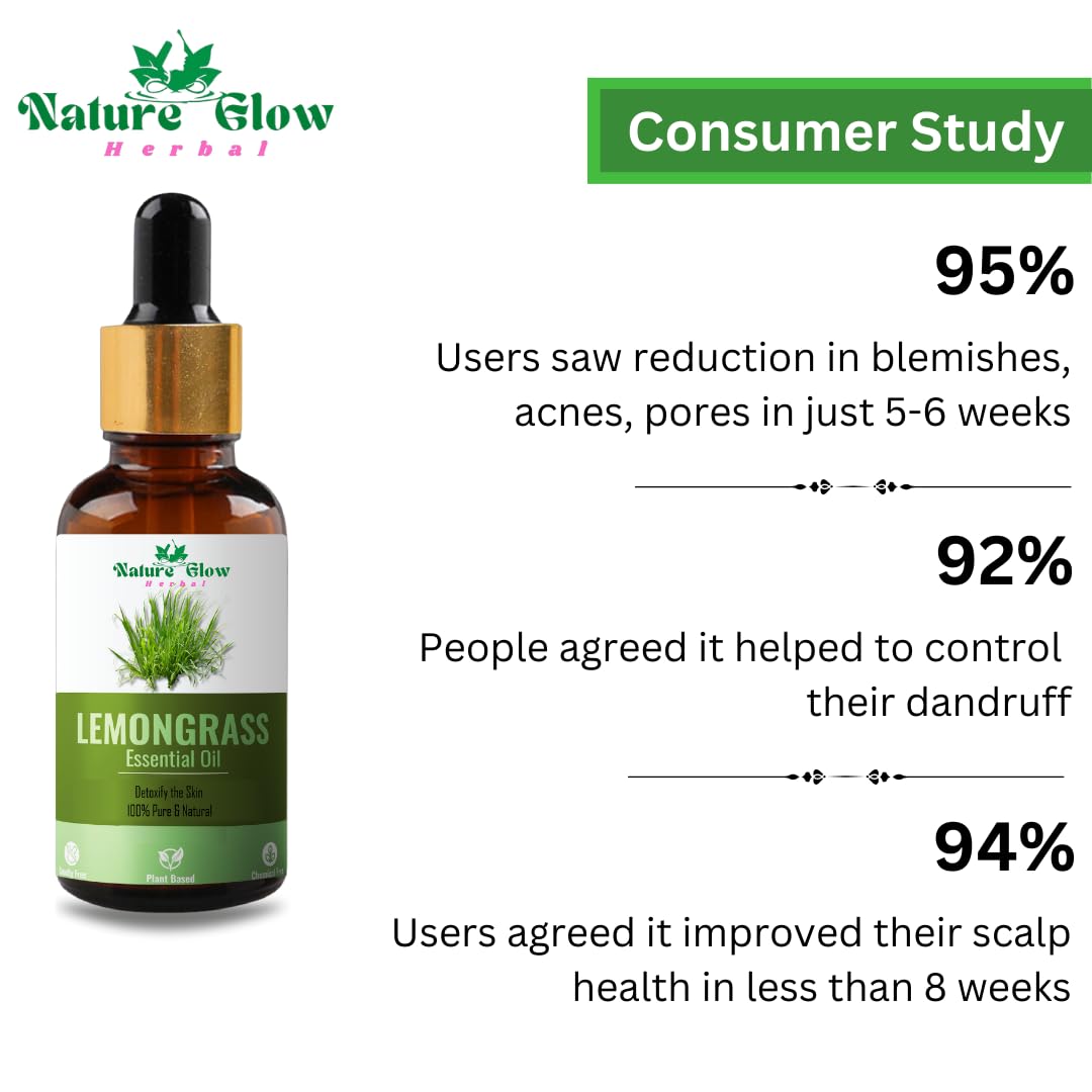 100% Pure Lemongrass Essential Oil - 15ml Undiluted Natural Aromatherapy Oil for Hair, Skin & Diffuser - Organic Herbal Essential Oil for Relaxation, Stress Relief & Home Fragrance