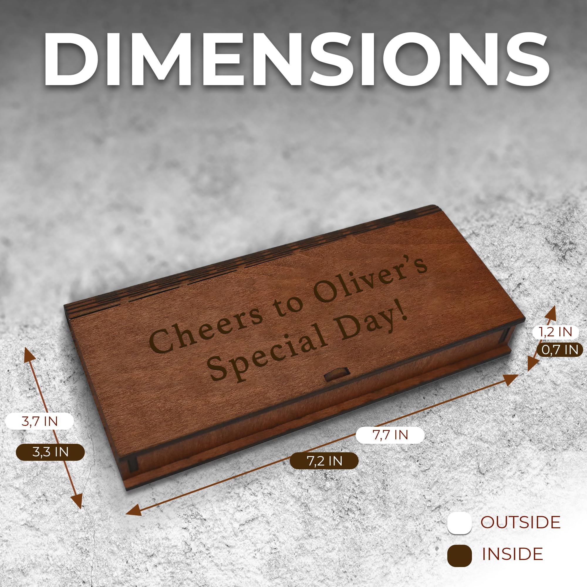 Personalized Engraved Wooden Gift Box for Wedding, Birthday, Anniversary & Graduation - Custom Cash Holder for Money Gifts - Perfect for Christmas, Special Occasions & Keepsake Storage